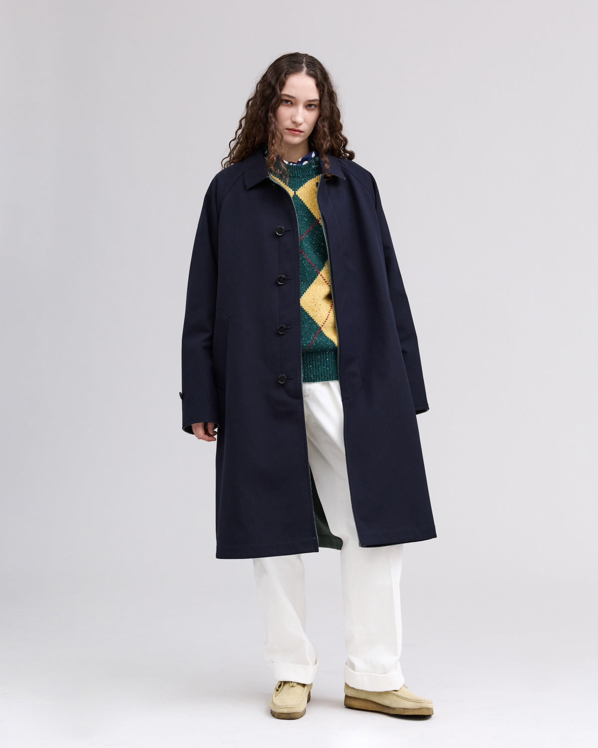 【J.PRESS MEN】RWS Wool Alpaca Nylon Nep Crew Neck Damage Knit_260806005415