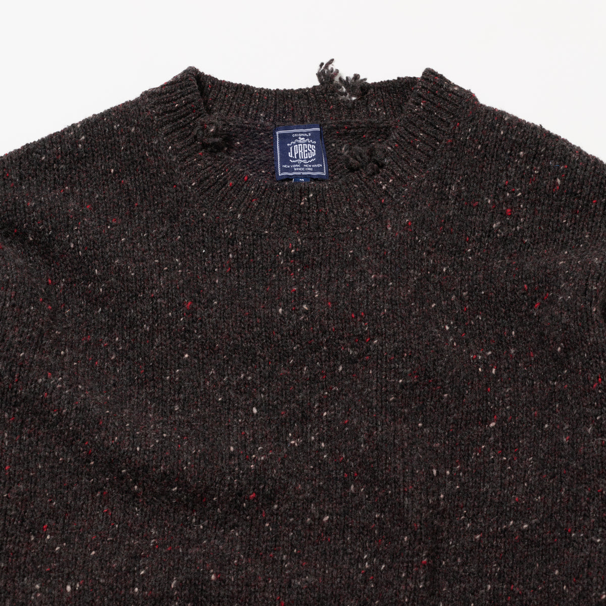 【J.PRESS MEN】RWS Wool Alpaca Nylon Nep Crew Neck Damage Knit_260806005415