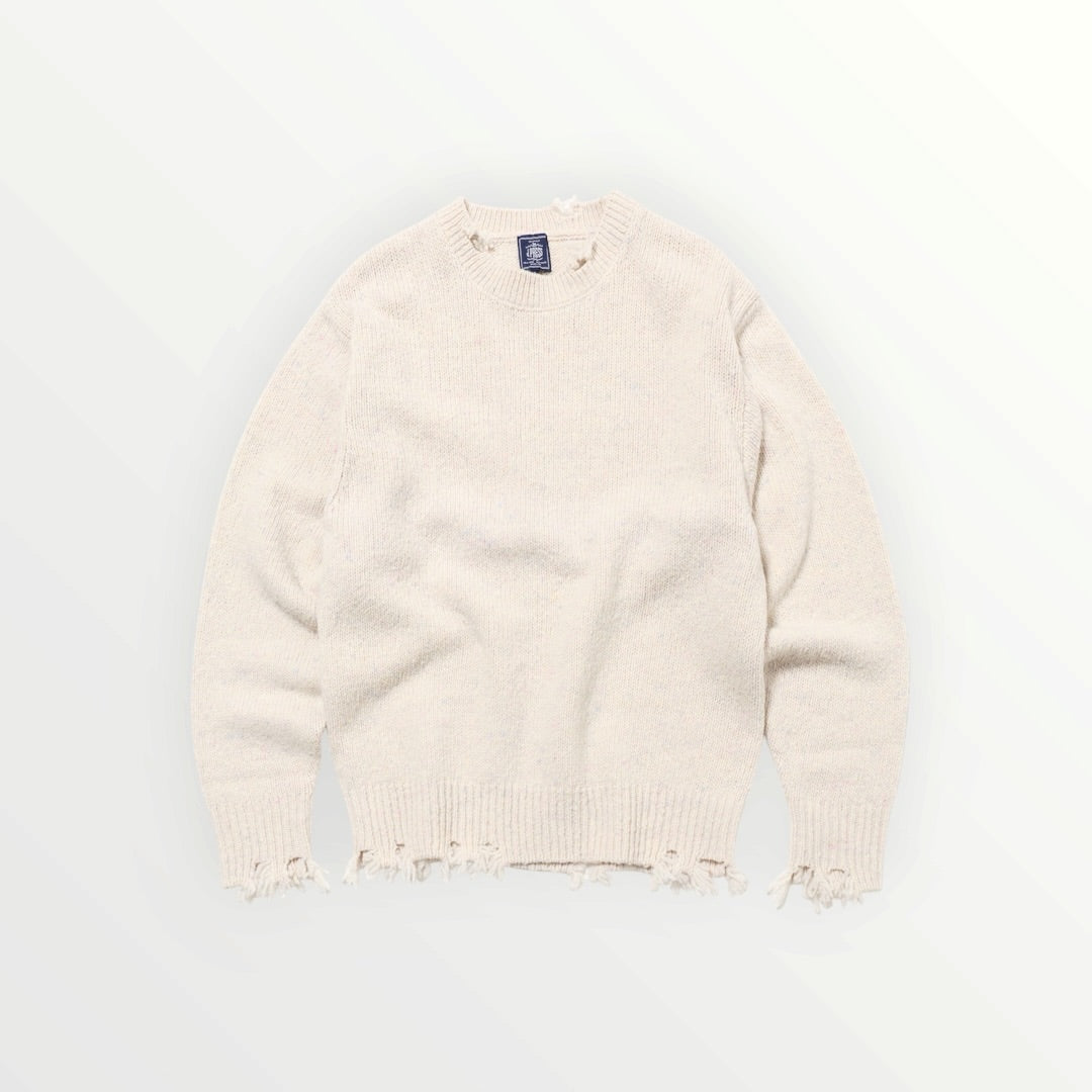 【J.PRESS MEN】RWS Wool Alpaca Nylon Nep Crew Neck Damage Knit_260806005415