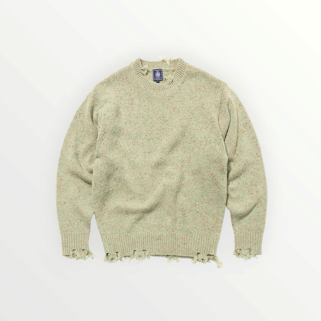【J.PRESS MEN】RWS Wool Alpaca Nylon Nep Crew Neck Damage Knit_260806005415