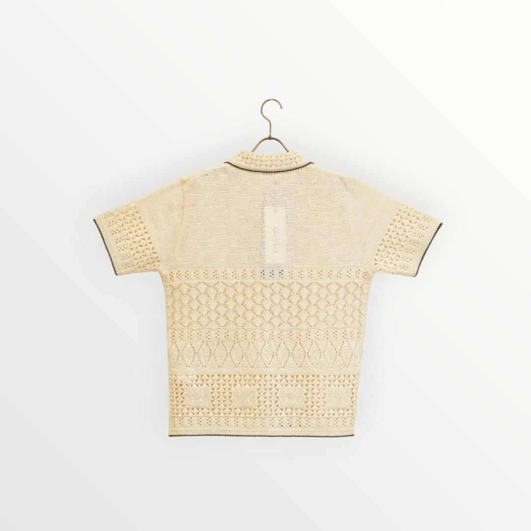 【COOHEM〈women's〉】SUKASHI EMBOSSED KNIT POLO_260328008300