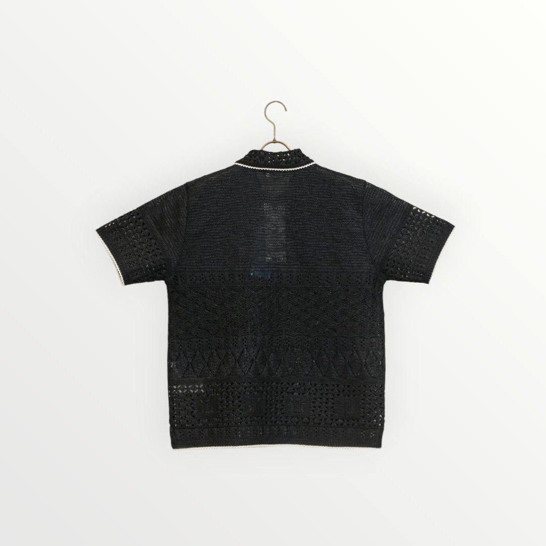 【COOHEM〈women's〉】SUKASHI EMBOSSED KNIT POLO_260328008300