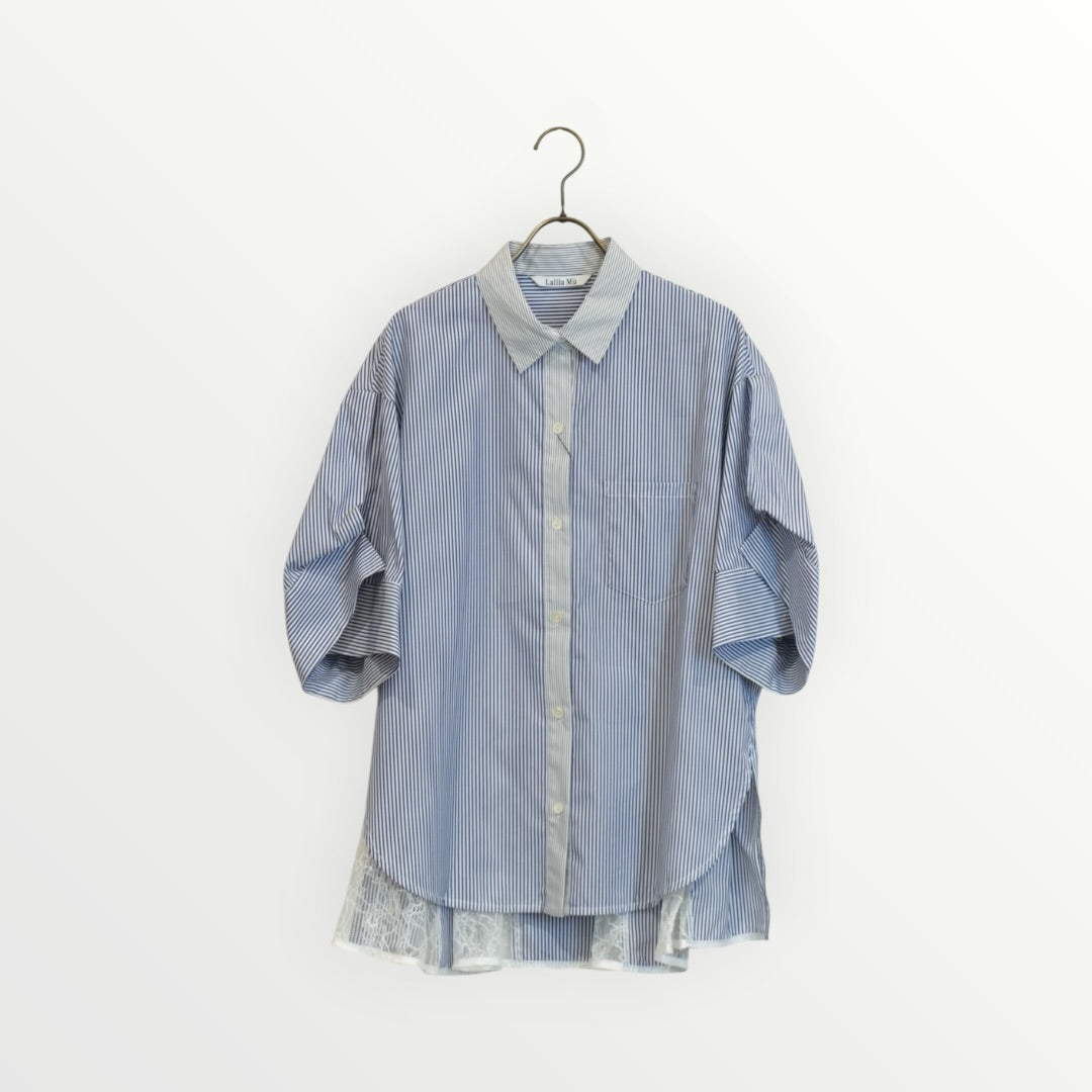 【Lallia Mù】レースドッキングフレアシャツ_260514001971
