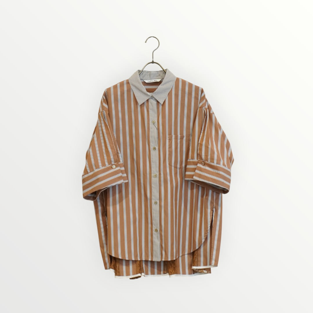 【Lallia Mù】レースドッキングフレアシャツ_260514001971