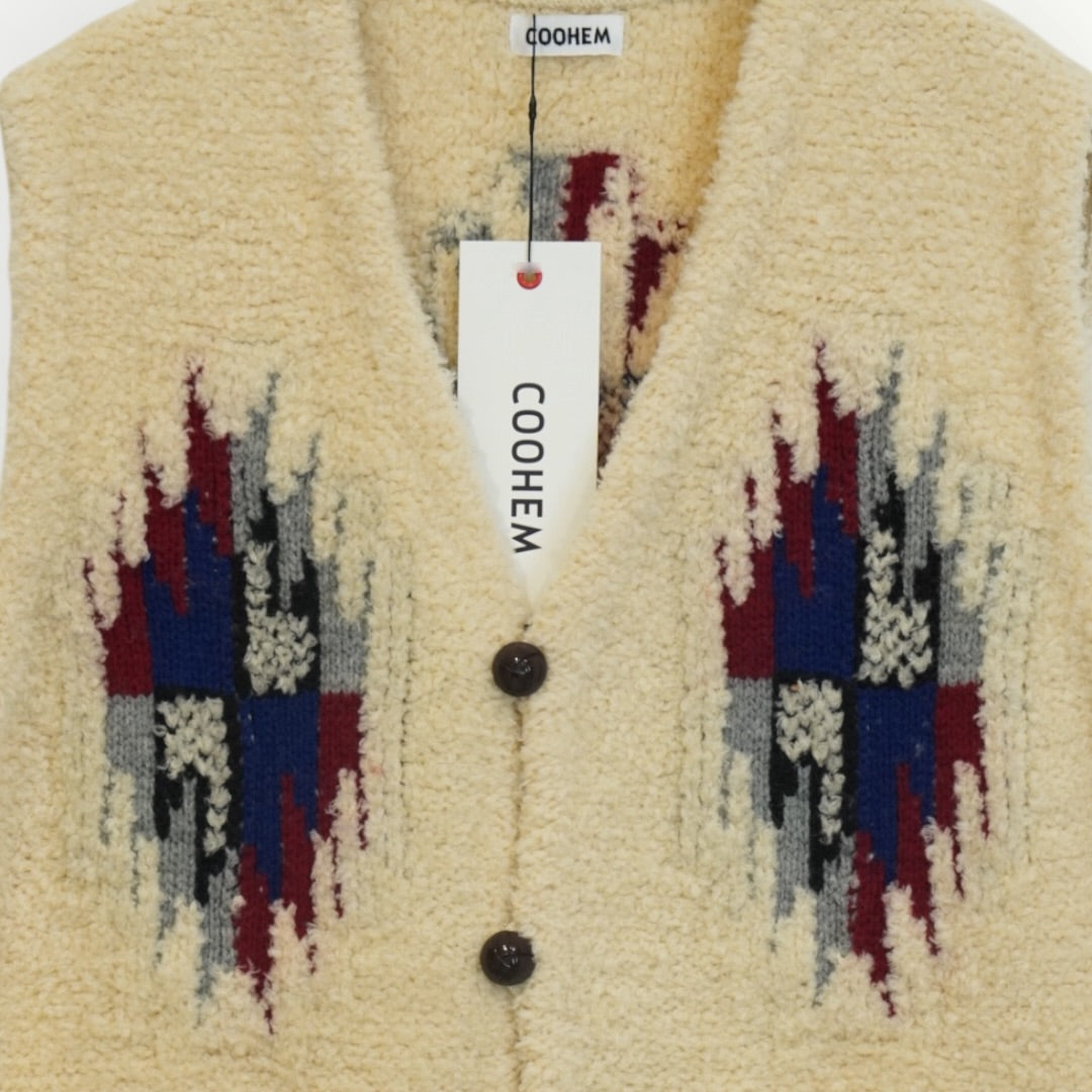 【COOHEM】WOOL CHIMAYO JACQUARD VEST