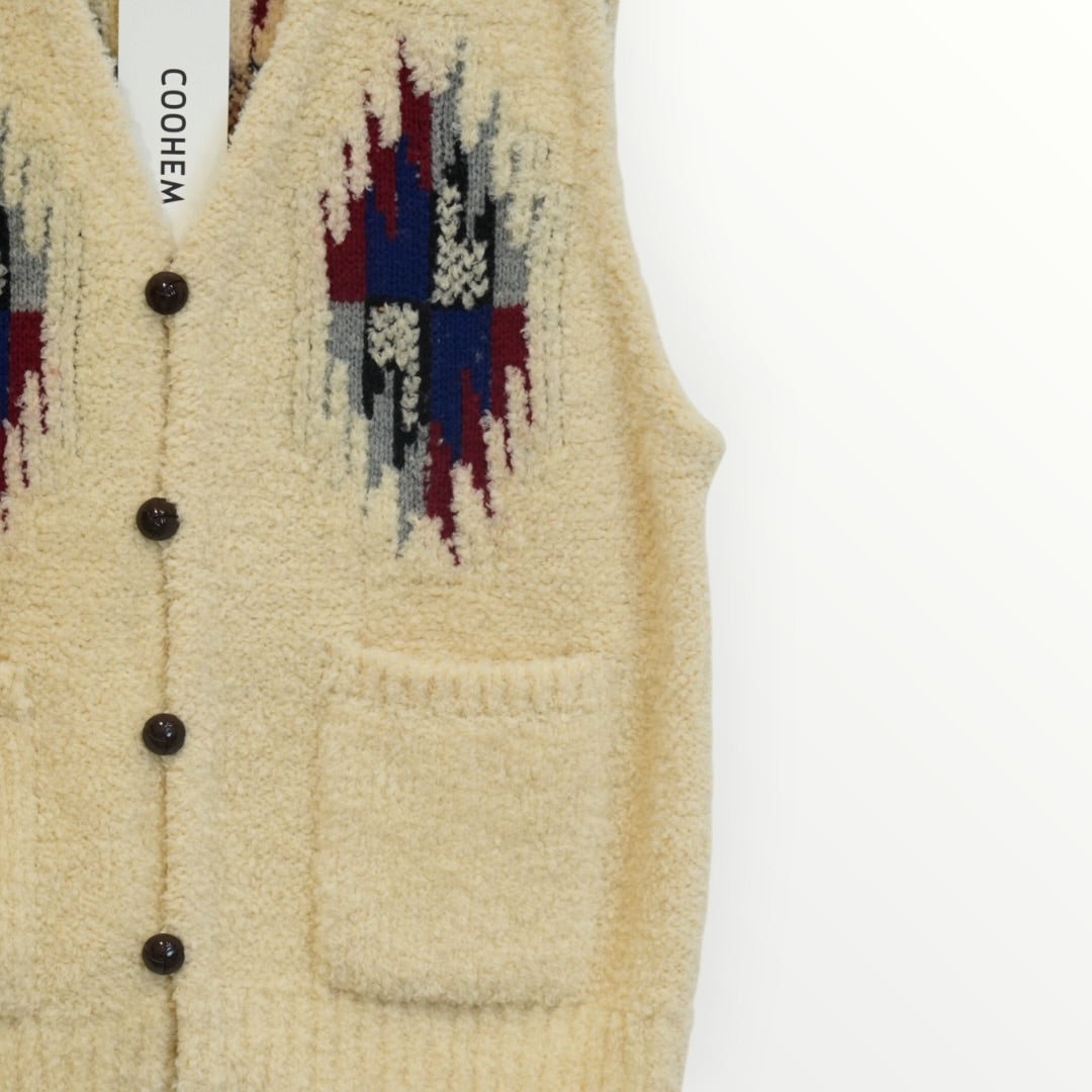 【COOHEM】WOOL CHIMAYO JACQUARD VEST