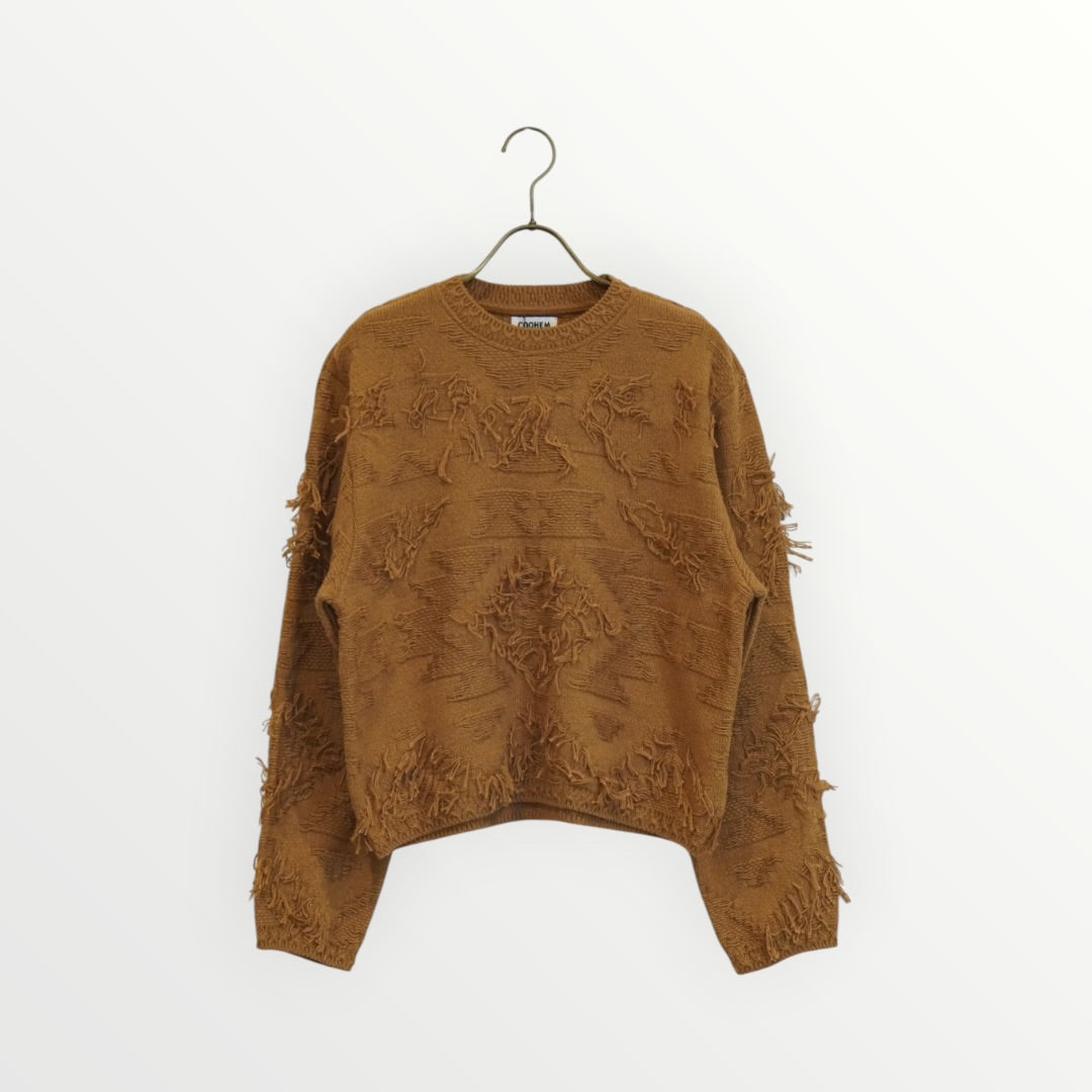 【COOHEM】ORGANIC BROWN COTTON WESTERN KNIT PULLOVER