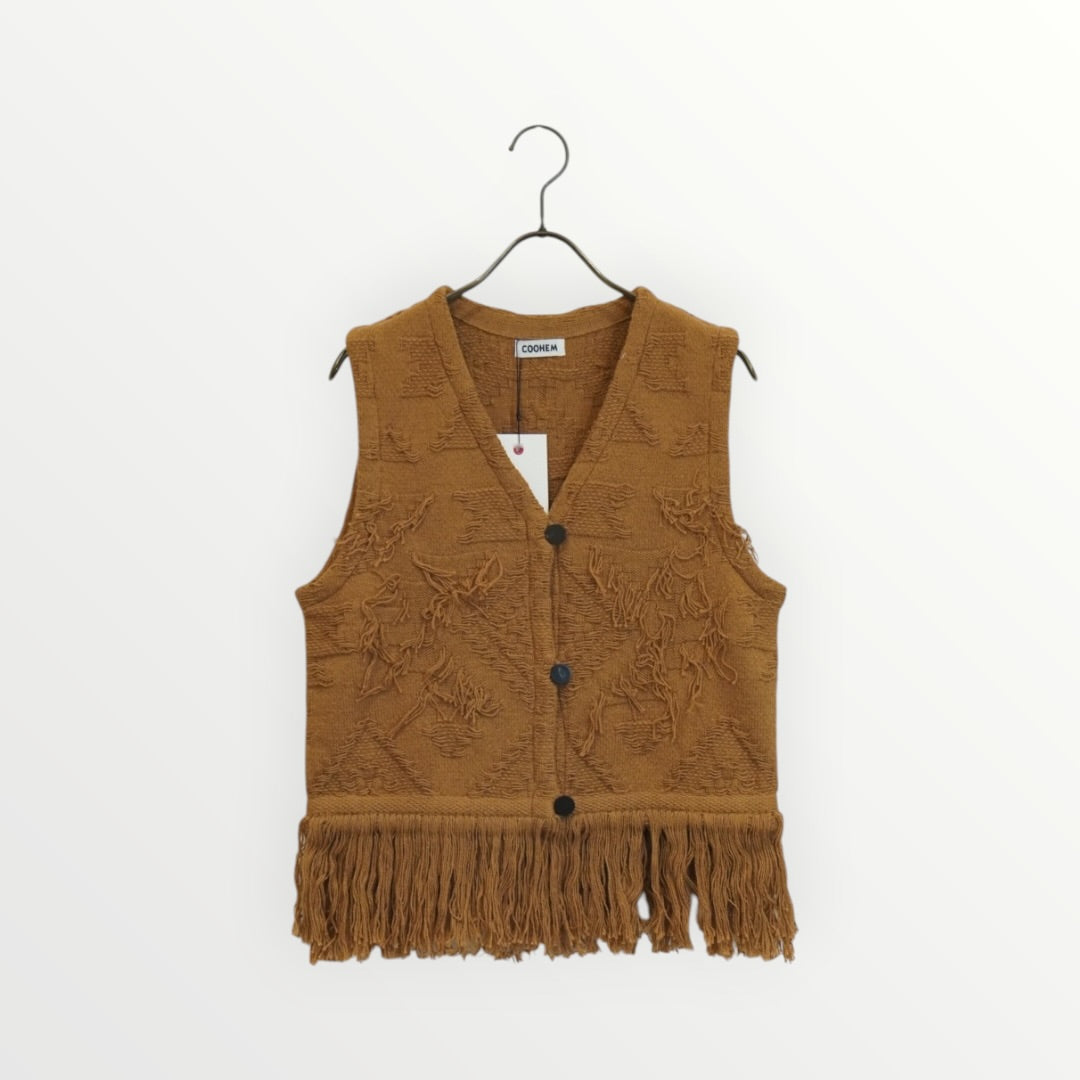 【COOHEM】ORGANIC BROWN COTTON WESTERN KNIT VEST