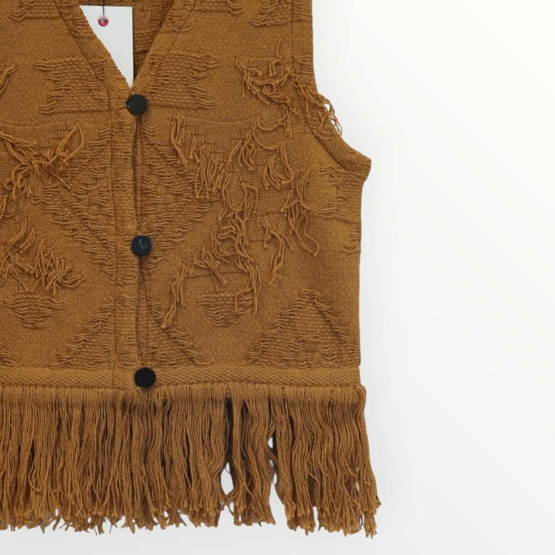 【COOHEM】ORGANIC BROWN COTTON WESTERN KNIT VEST