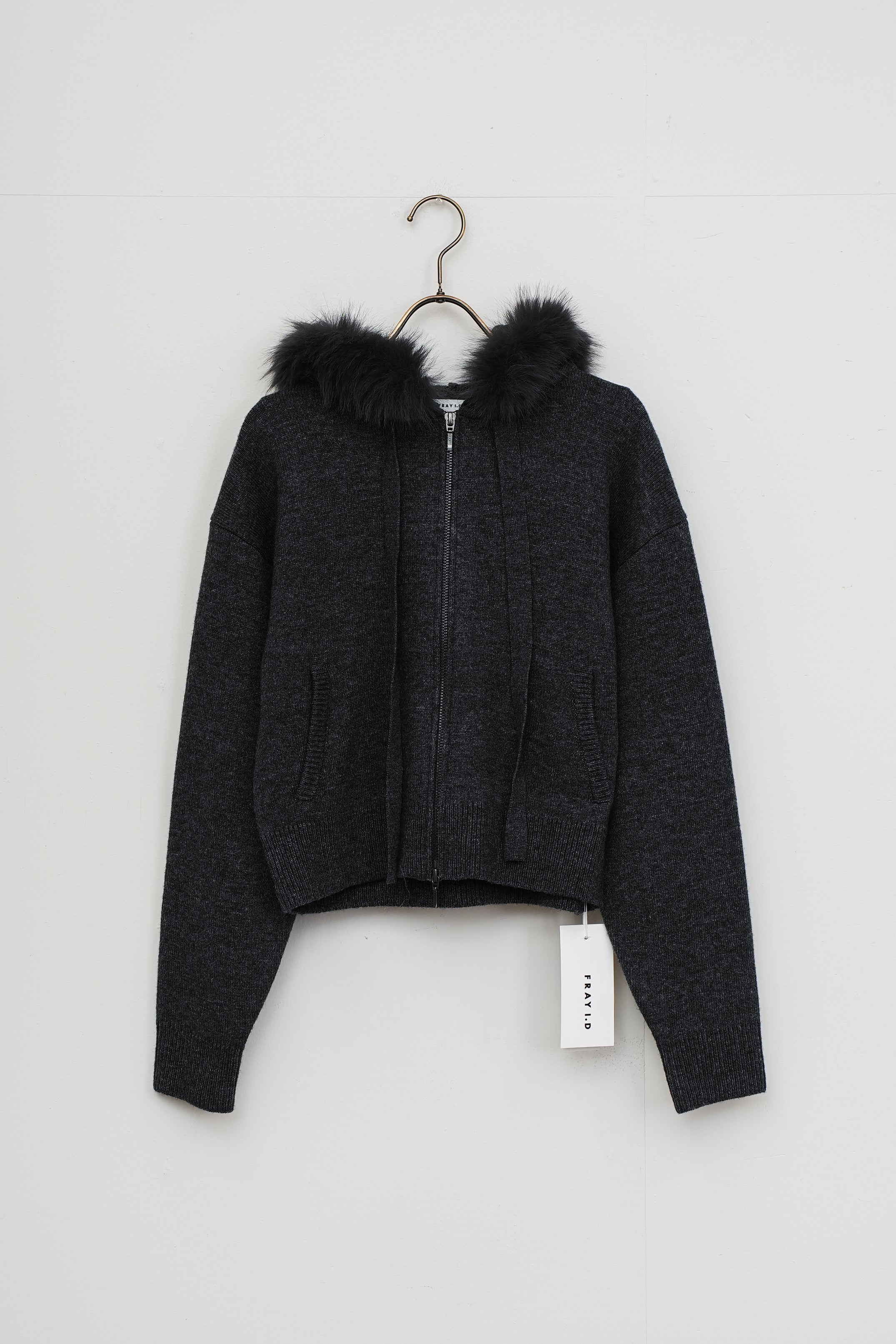 【FRAY I.D】フードファージップニットパーカー