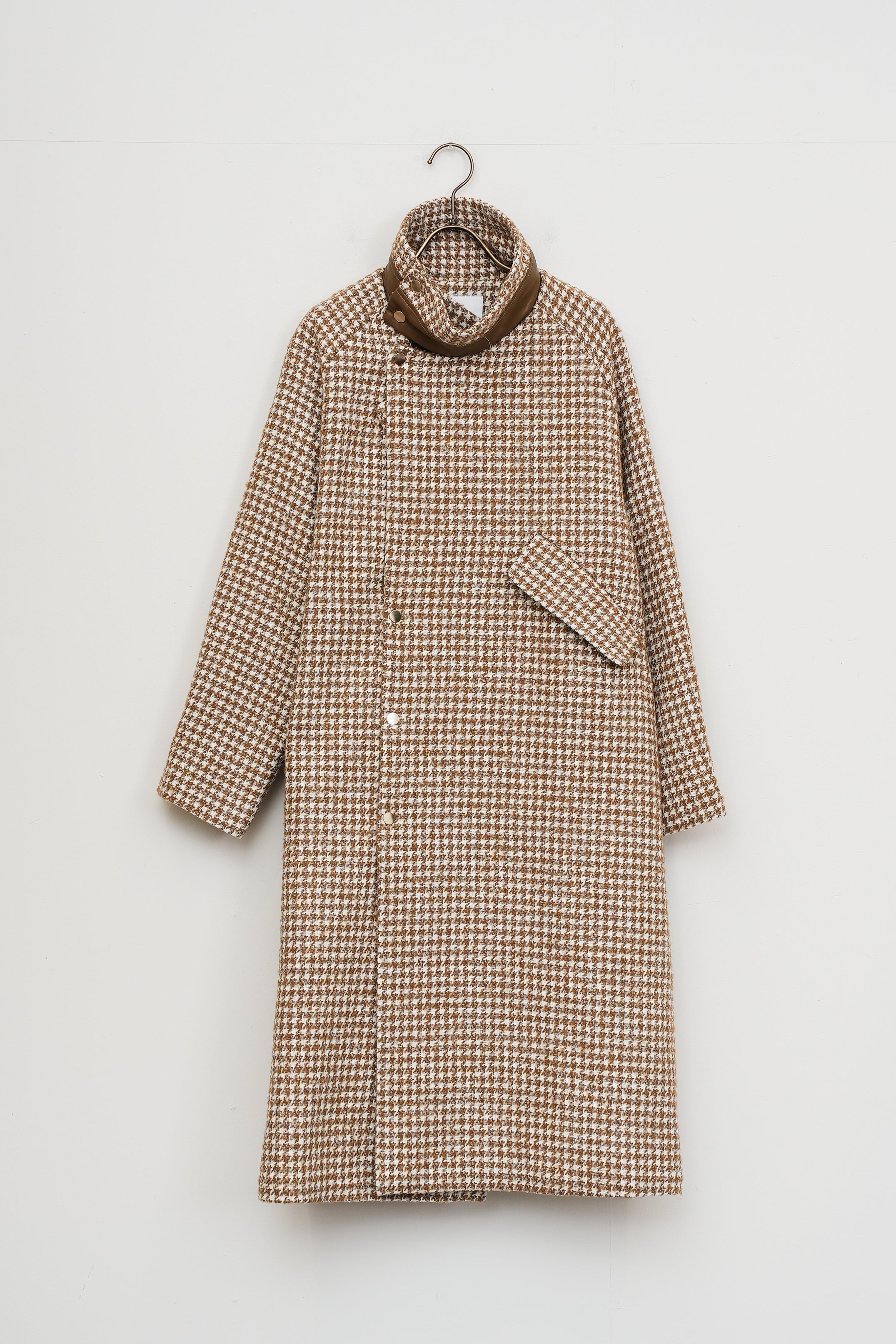 【Lallia Mù】スタンドカラーチェックロングコート_251114000825