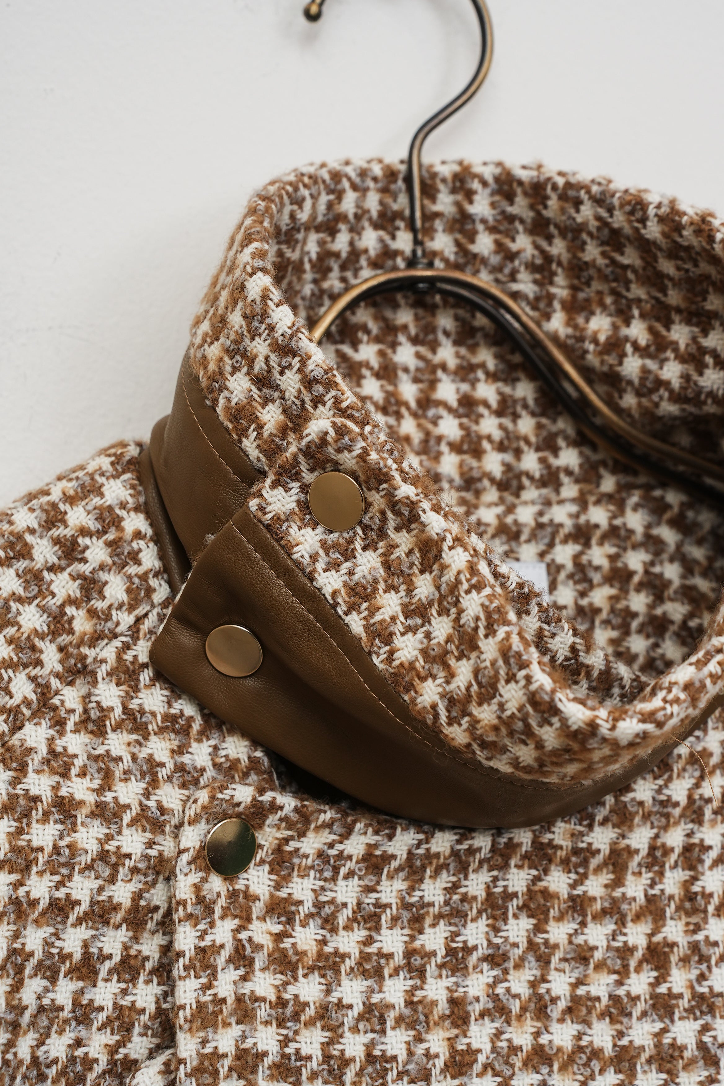 【Lallia Mù】スタンドカラーチェックロングコート_251114000825