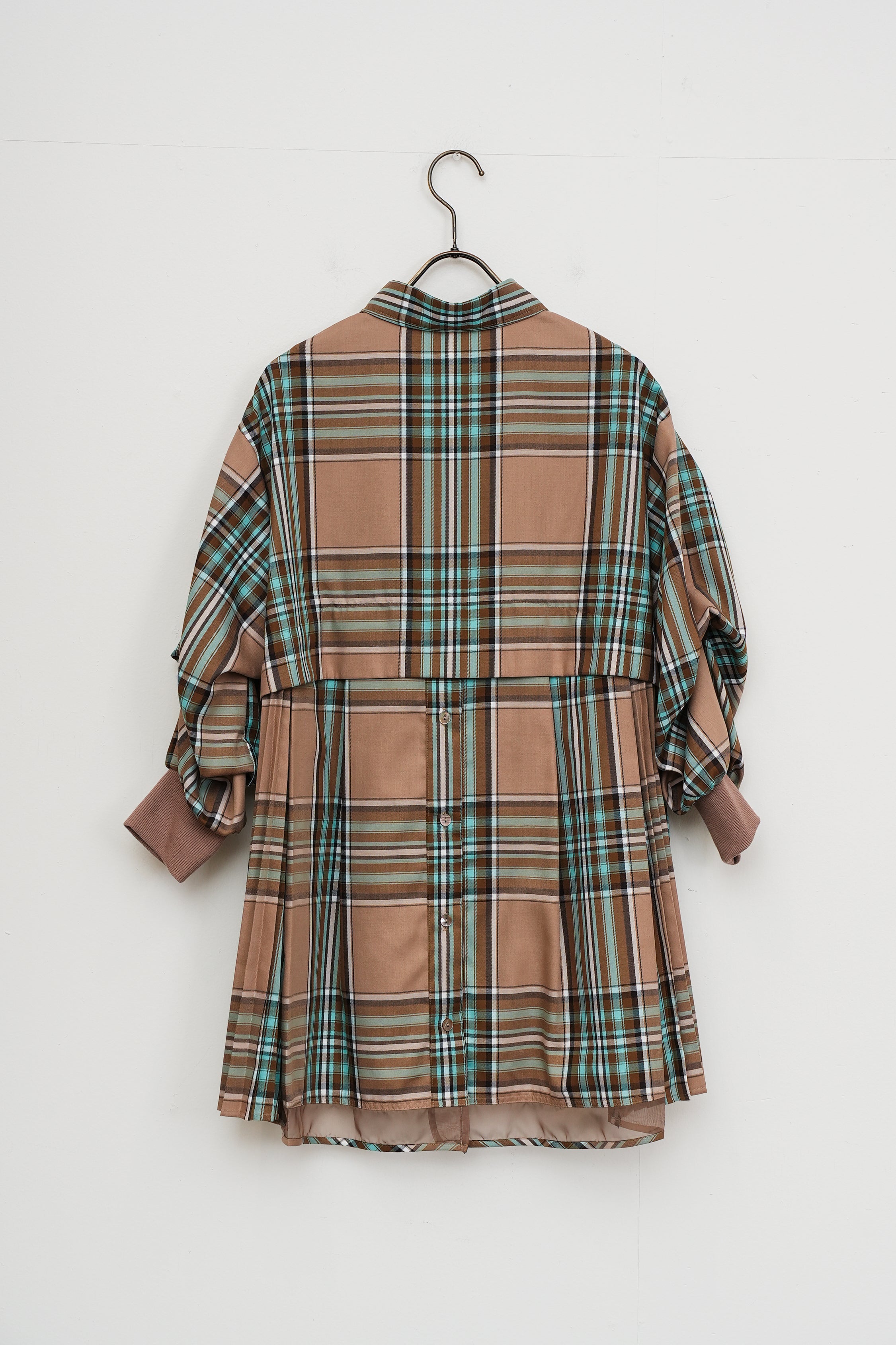 【Lallia Mù】サイドプリーツチェックシャツ_251018008615