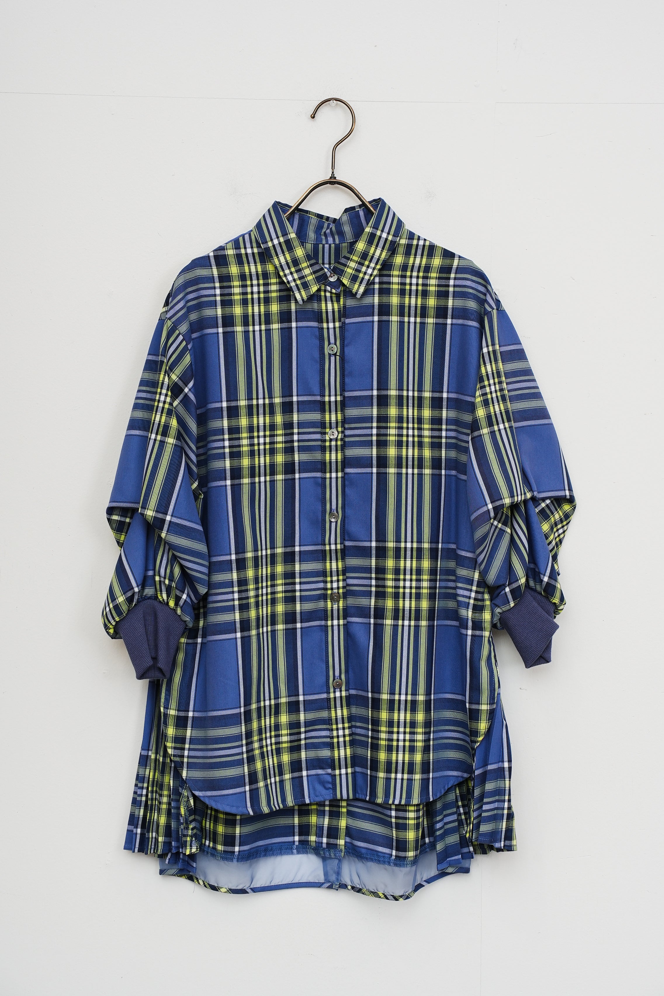 【Lallia Mù】サイドプリーツチェックシャツ_251018008615