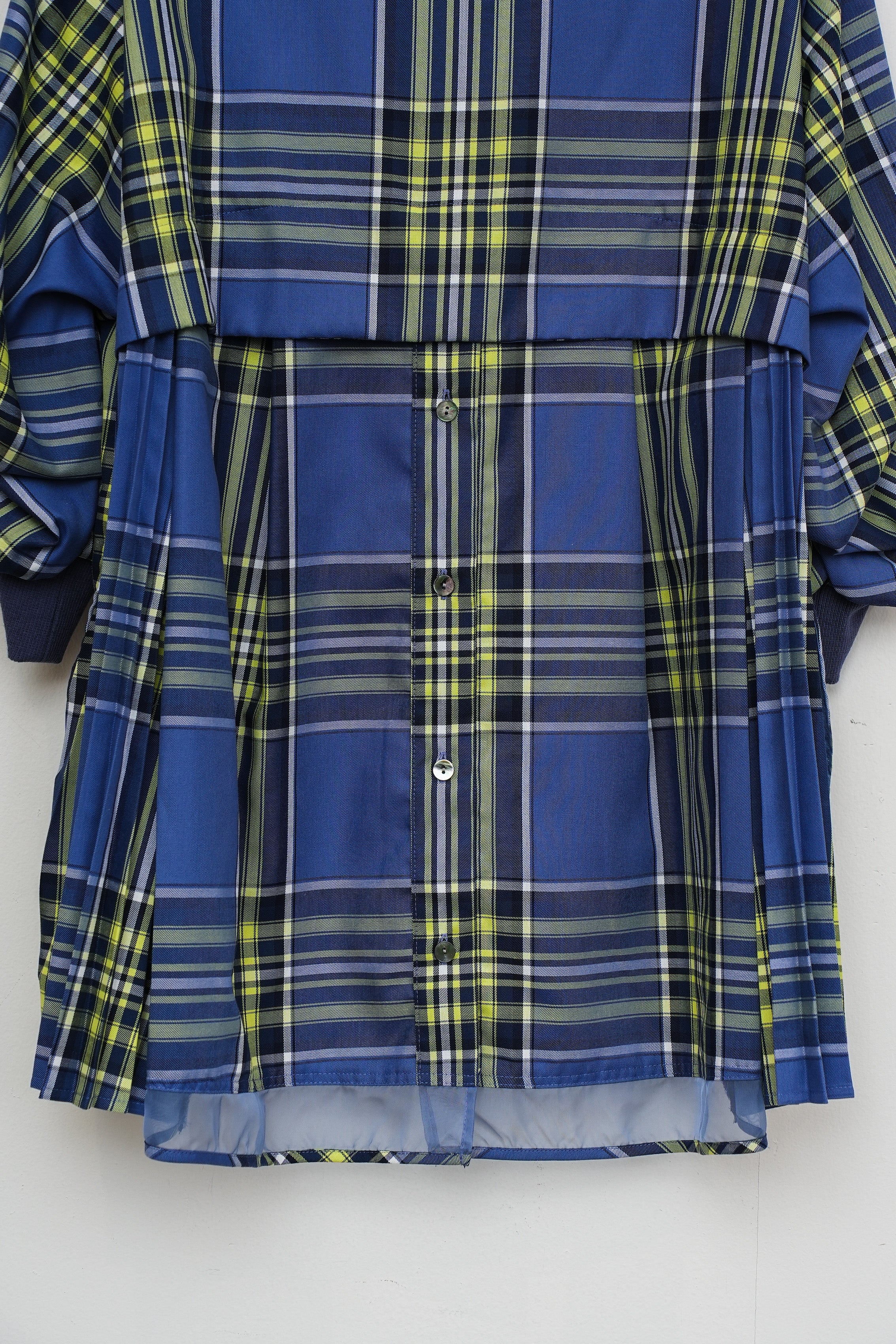 【Lallia Mù】サイドプリーツチェックシャツ_251018008615