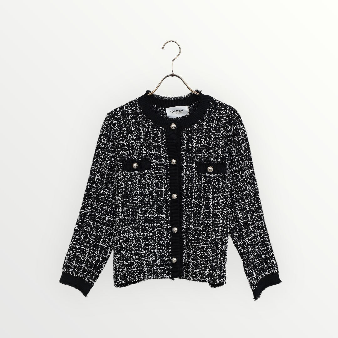 【SOI-MeME】ツイードニットフリンジジャケット_260130003964