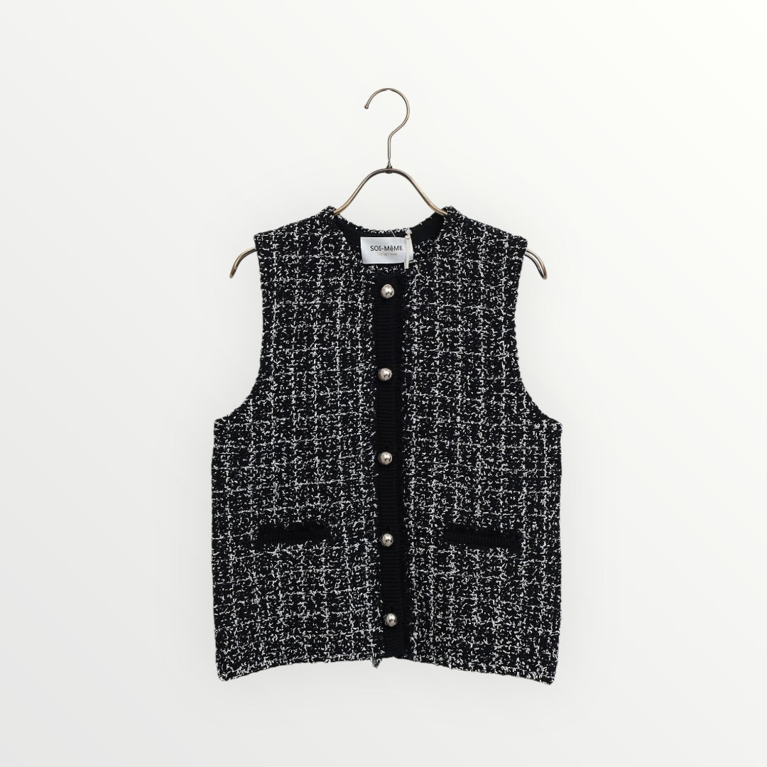【SOI-MeME】ツイードニットフリンジベスト_260130003966