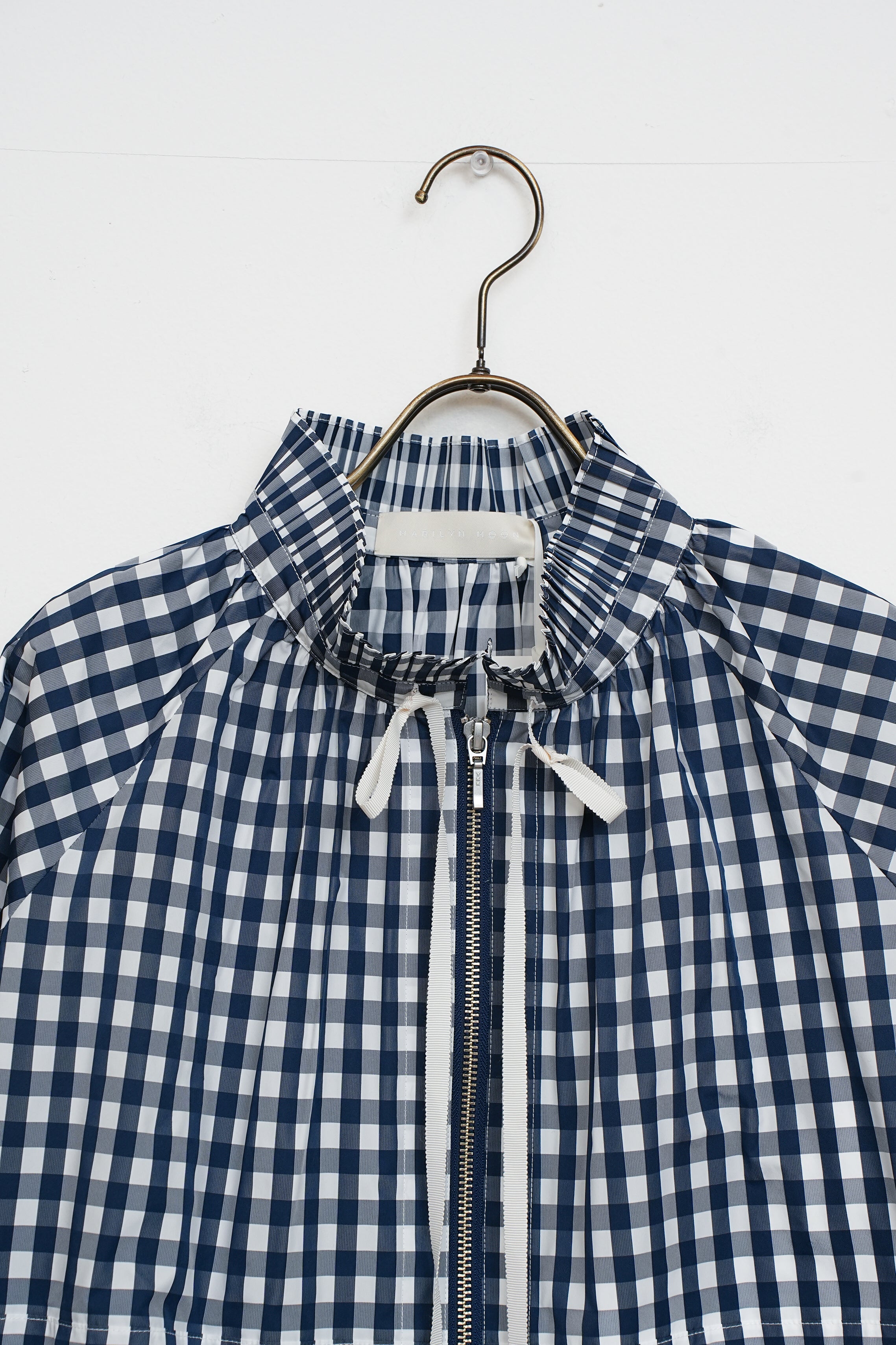 【SOI-MeME】ギンガムチェックプリーツフリルブルゾン