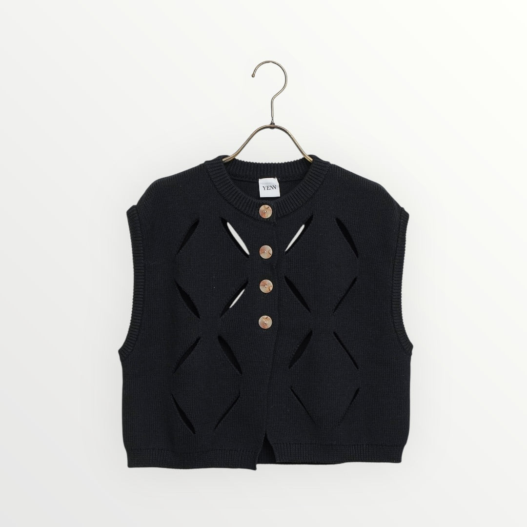 【YENN】CUT OUT PATTERN VEST_260203004055