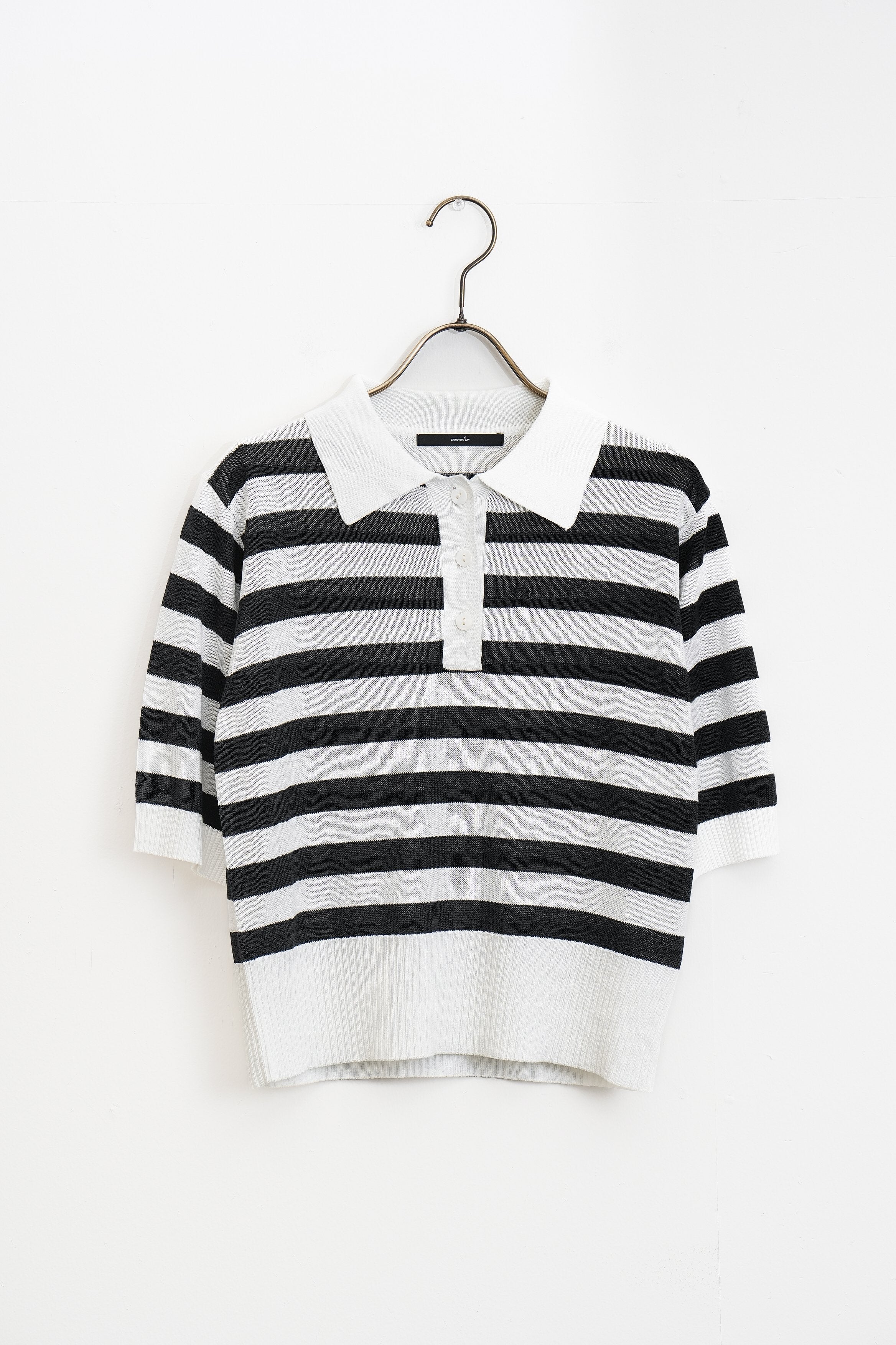 【MARIED'OR】ボーダーニットポロシャツ_250424007229