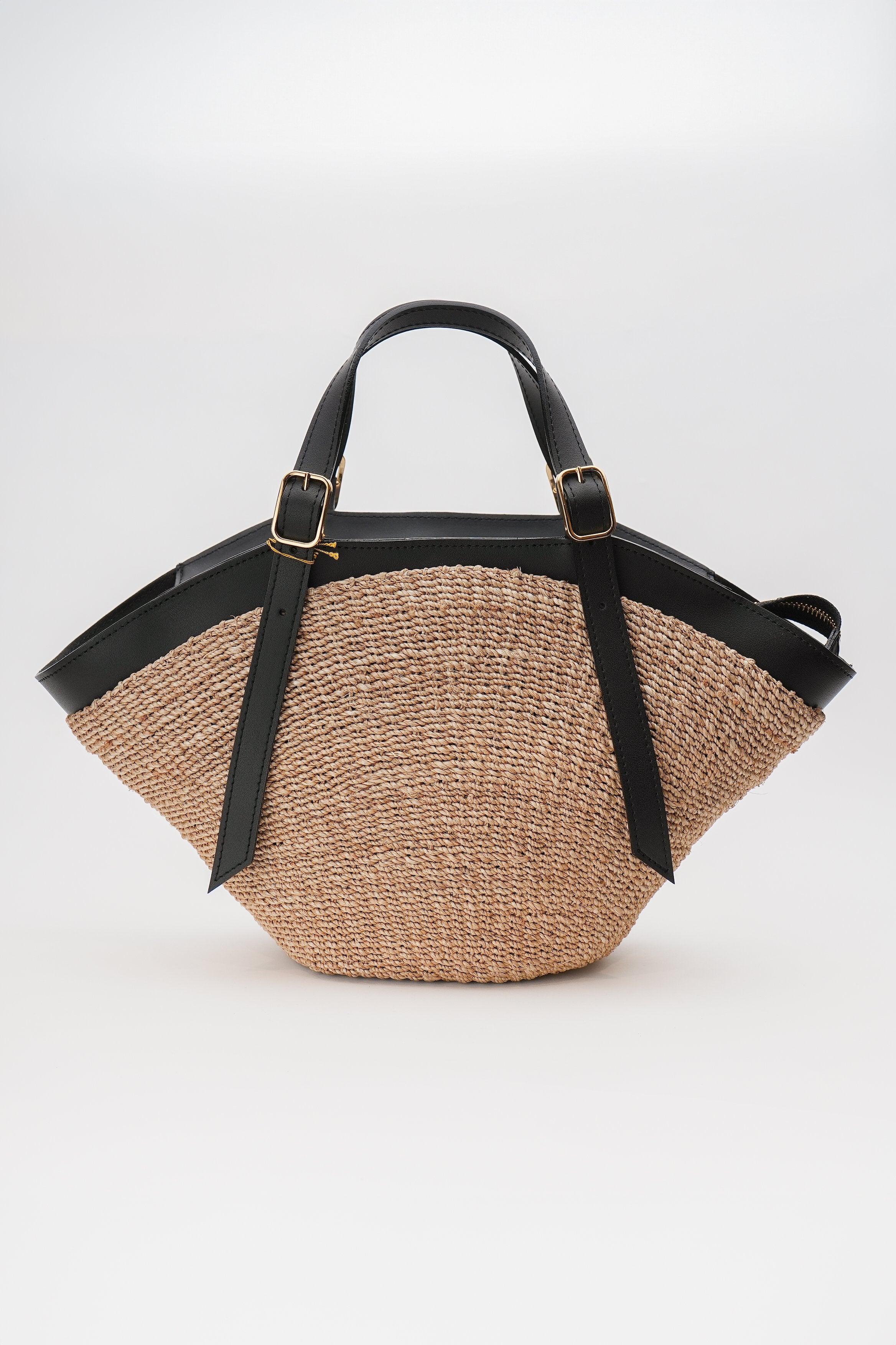 【VIOLAd'ORO】アバカレザートリムカゴバッグ_250502007851