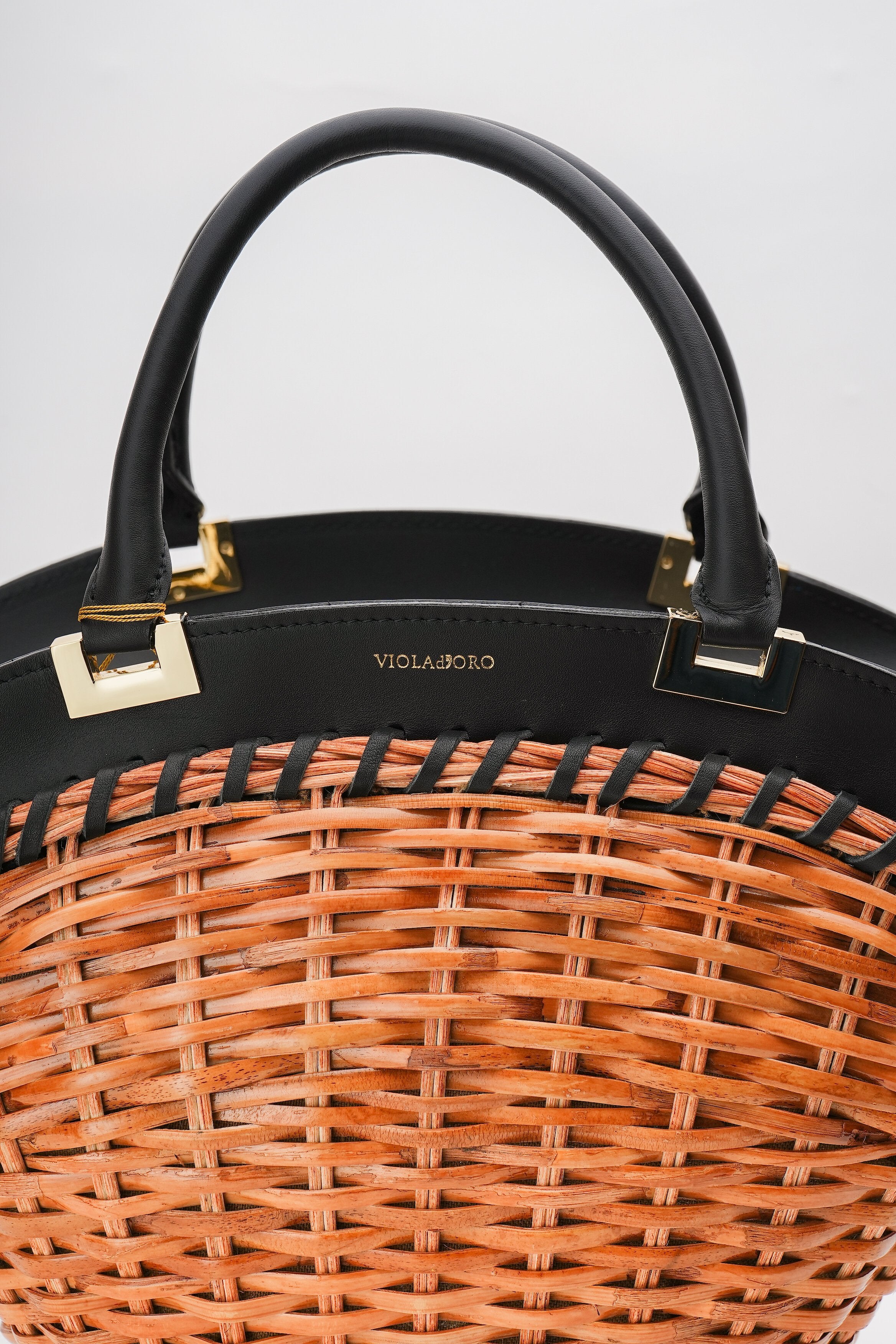 【VIOLAd'ORO】スプリットラタン×レザートートバッグ_250502007853