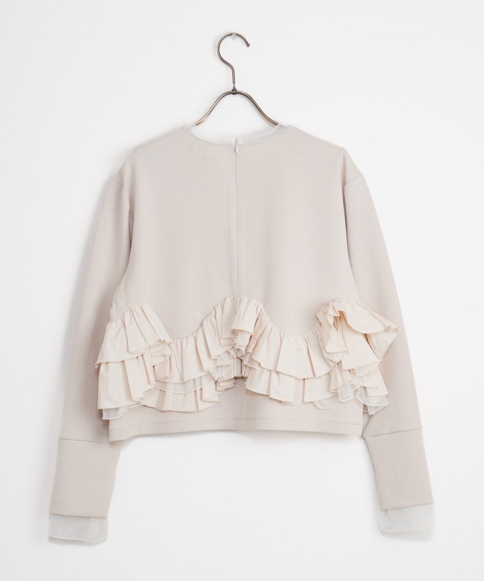 【MARILYN MOON】タフタスパイラルラッフルカットソートップス_240829001962