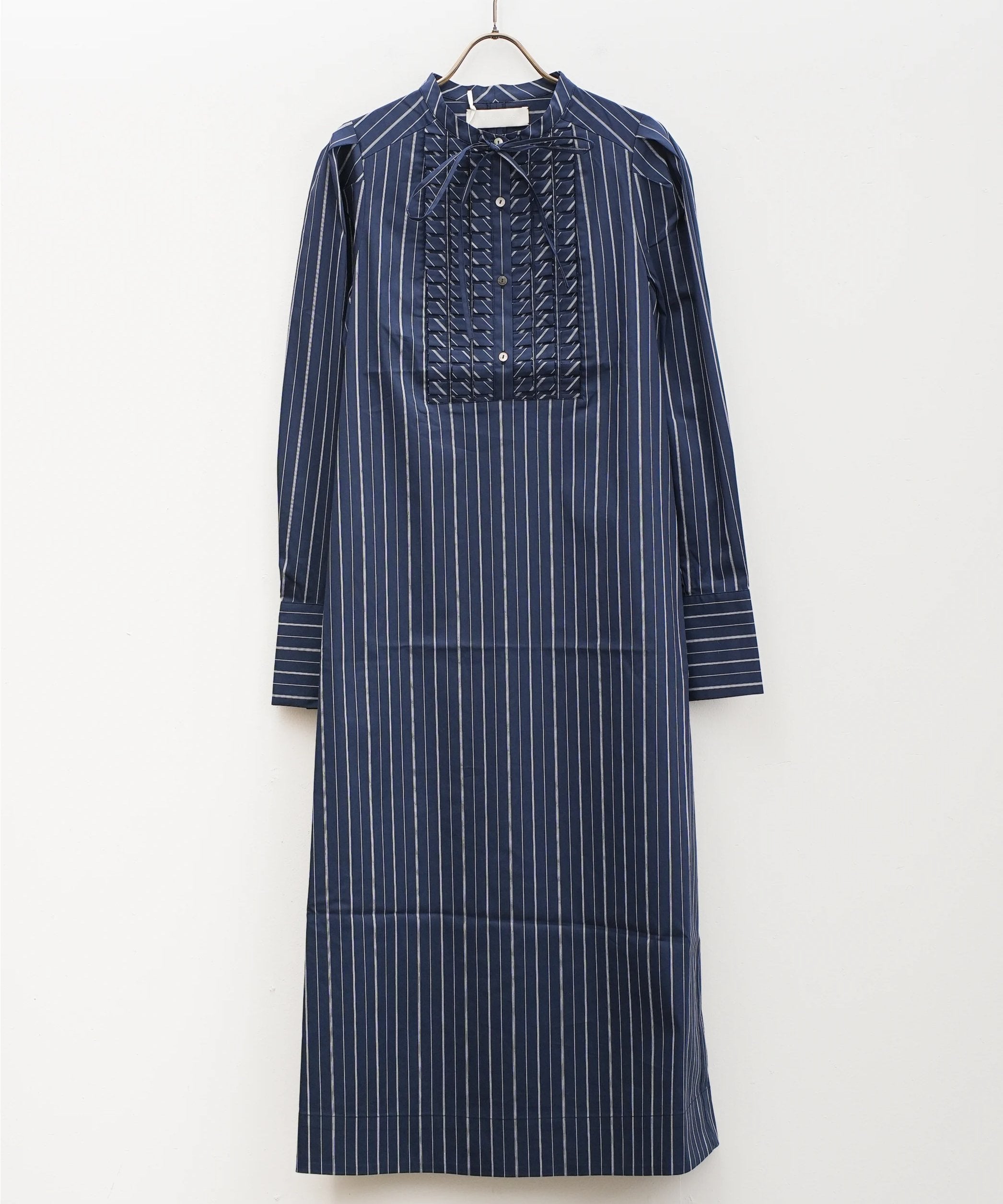 【MARILYN MOON】タックフリルストライプワンピース_250802003308