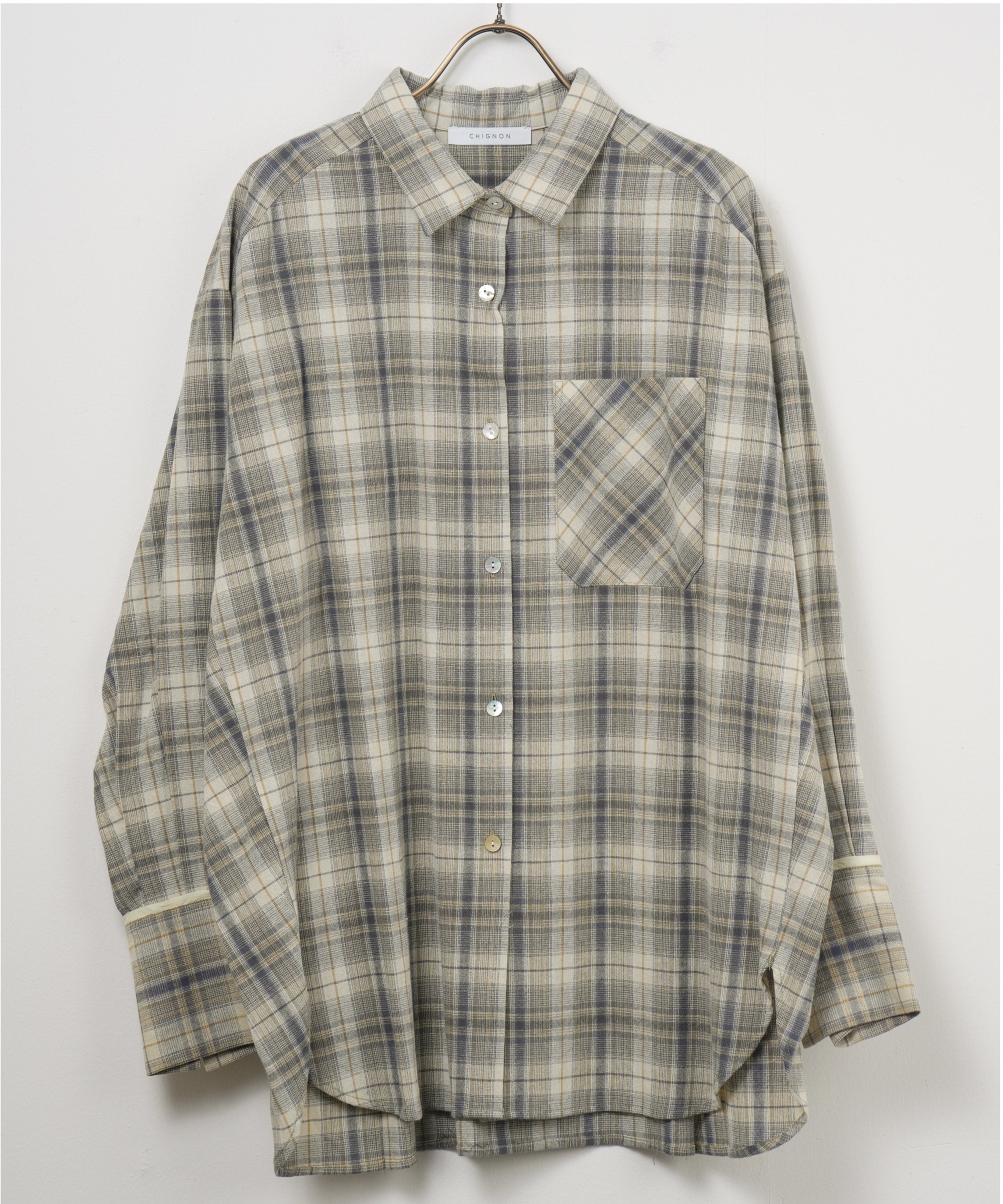 【CHIGNON】チェック2WAYシャツ_250215002387