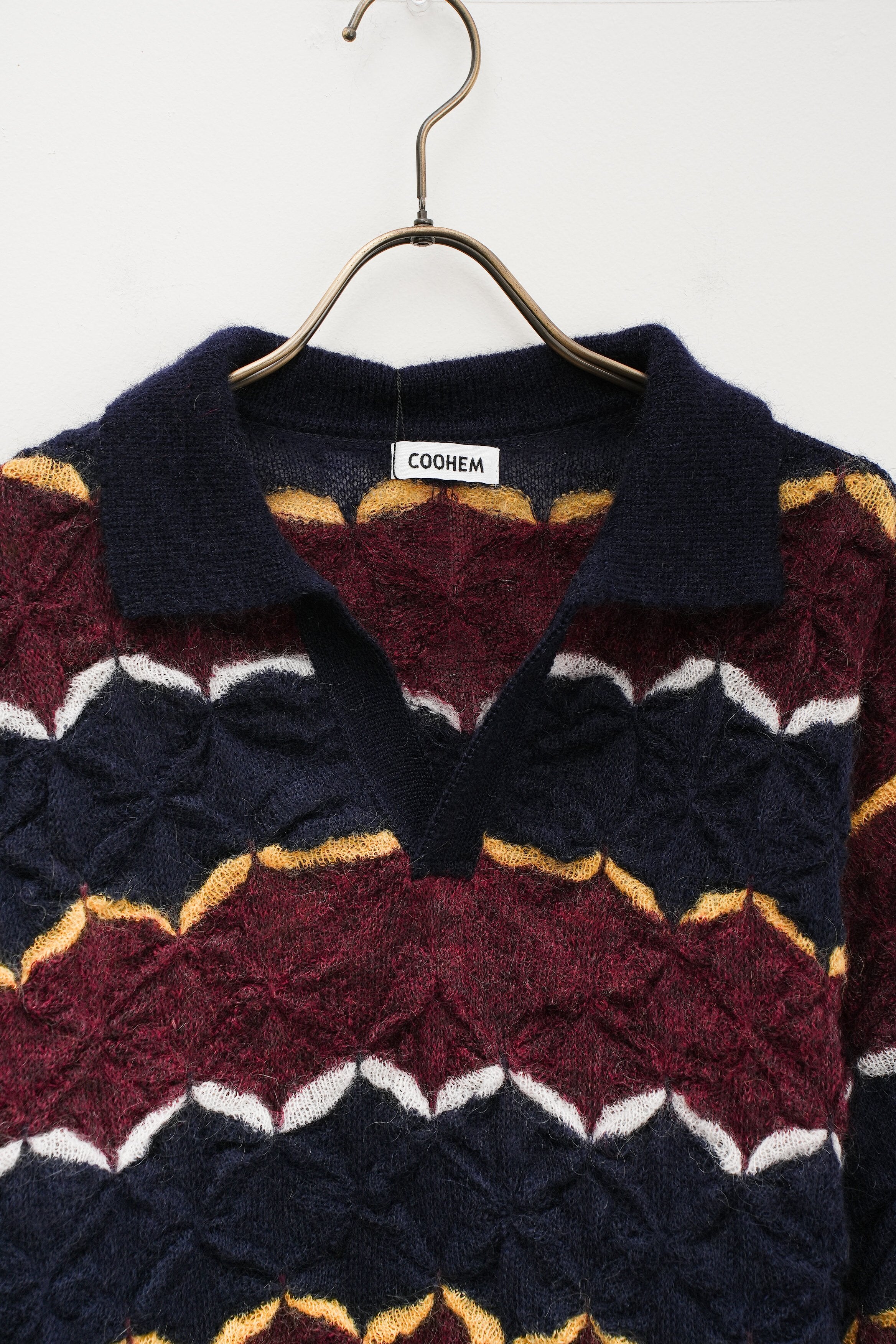 【COOHEM〈women's〉】MOHAIR WOOL TUCK BORDER KNIT PULLOVER