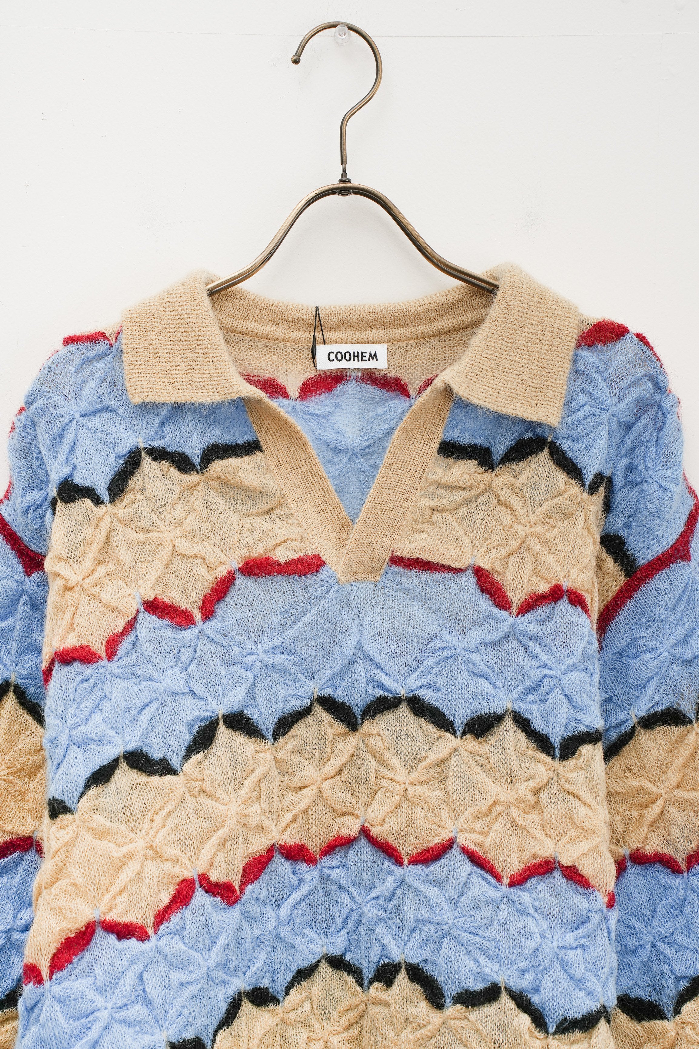 【COOHEM〈women's〉】MOHAIR WOOL TUCK BORDER KNIT PULLOVER
