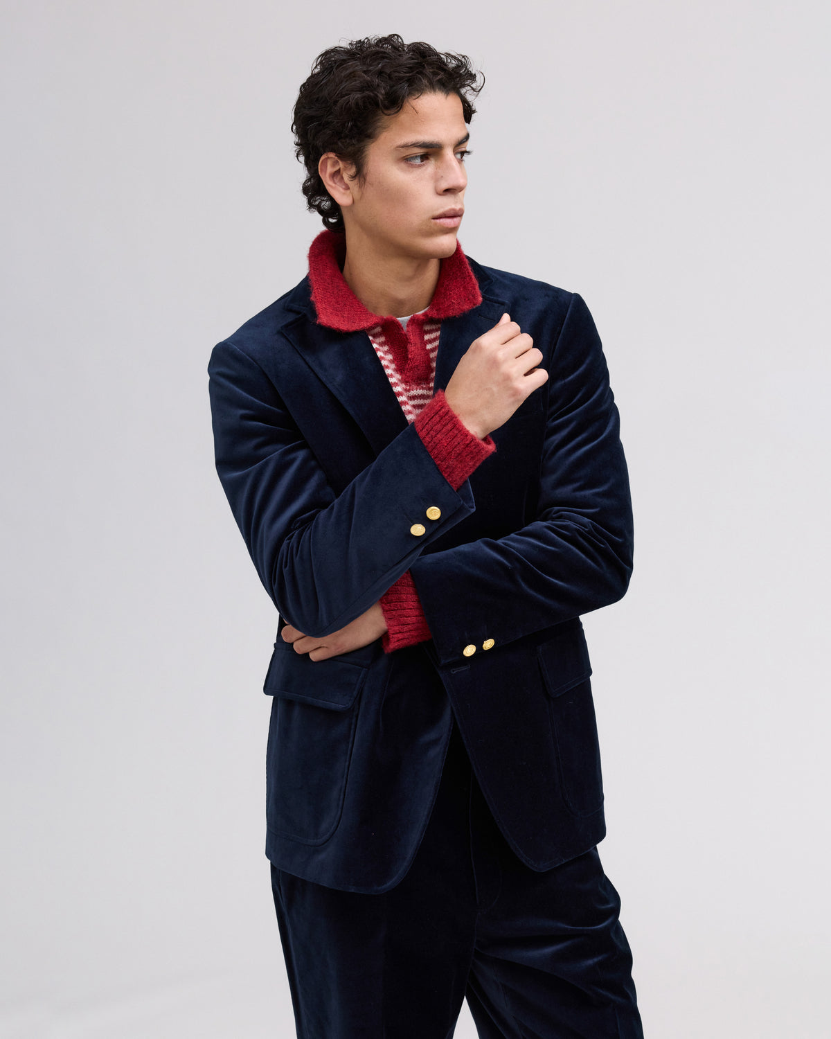【J.PRESS MEN】Organic 9W Velvet Piped Stem Spindle Pants_260806005538