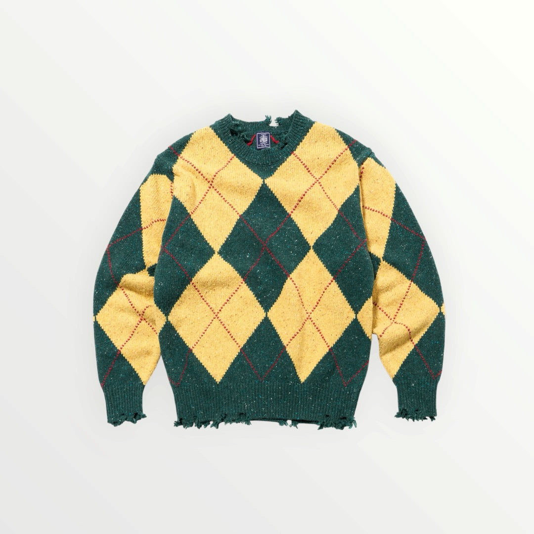 【J.PRESS MEN】RWS Wool Alpaca Nylon Nep Crew Neck Damage Knit_260806005415