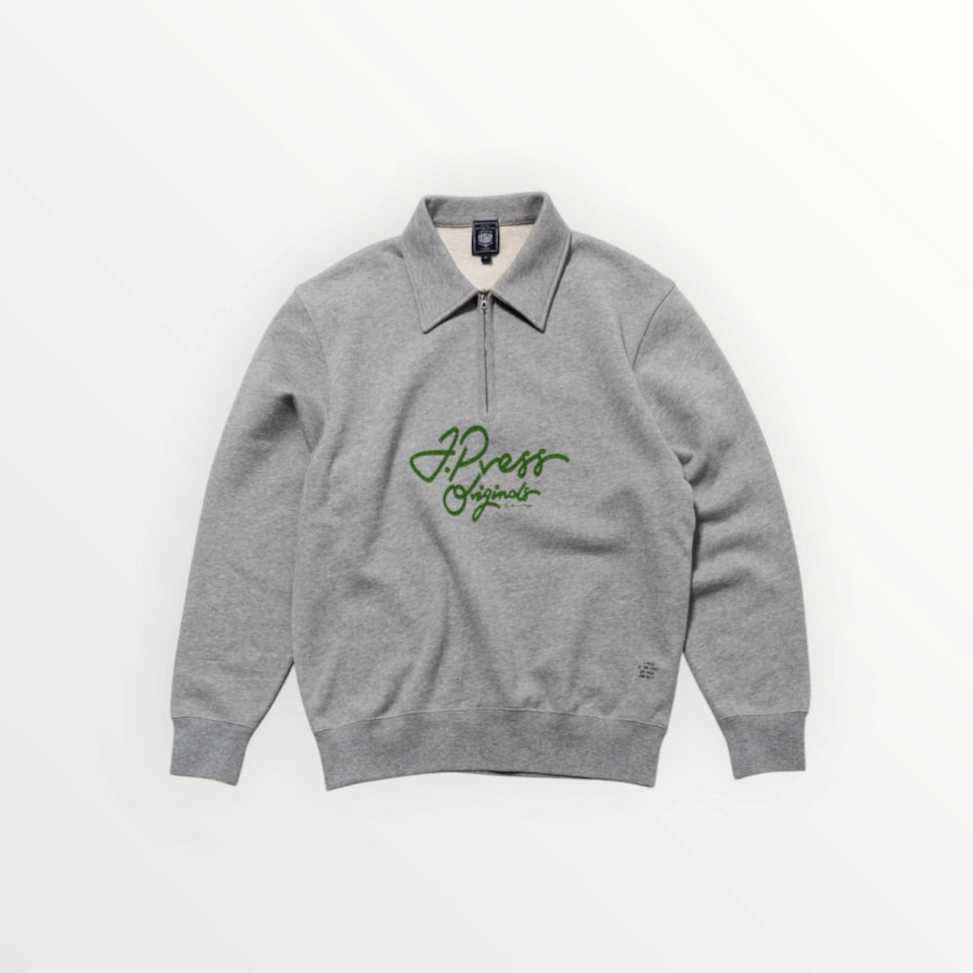 【J.PRESS MEN〈unisex〉】French Terry Vintage Logo Sweat Zip-Shirts_260806005454