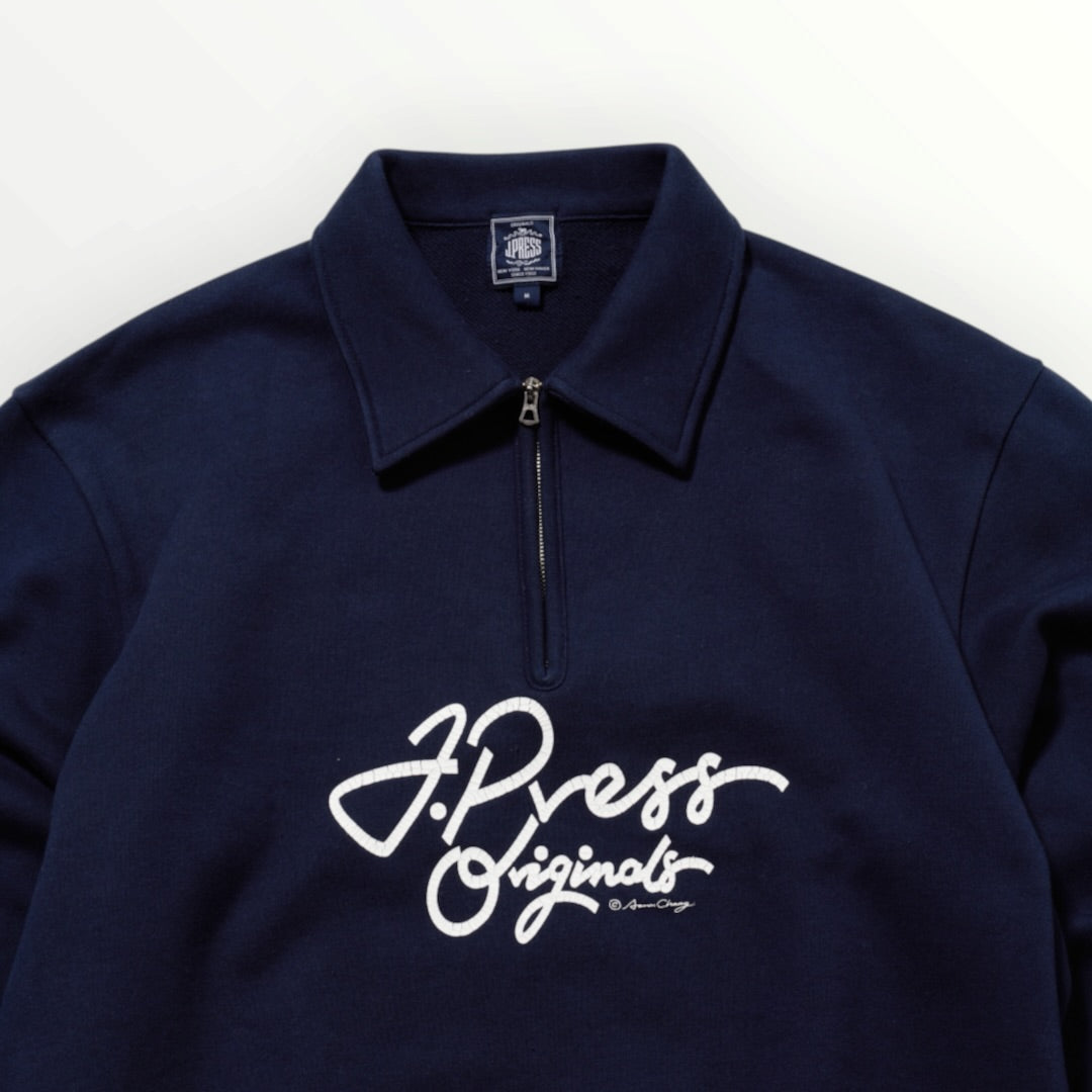 【J.PRESS MEN〈unisex〉】French Terry Vintage Logo Sweat Zip-Shirts_260806005454