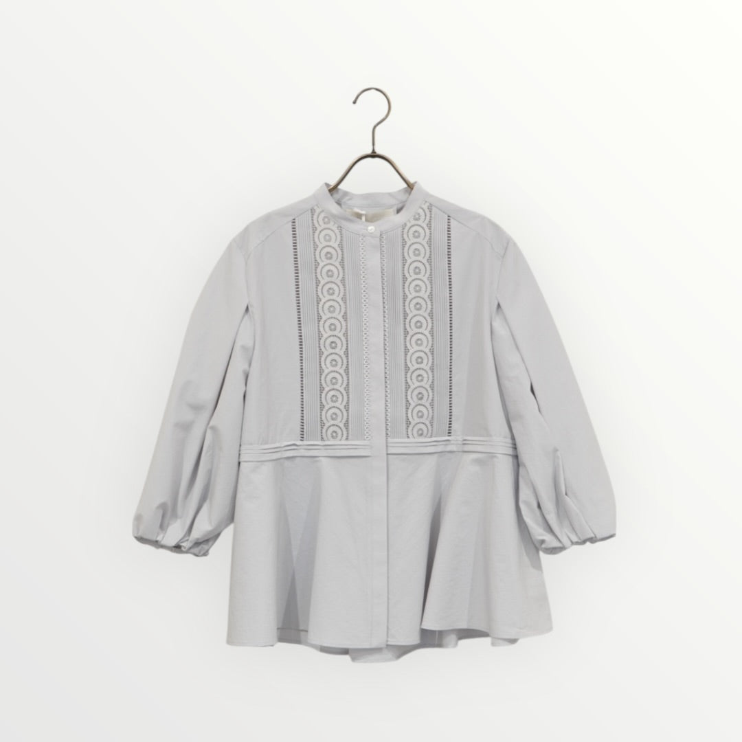 【MARILYN MOON】ピンタックレースフレアブラウス