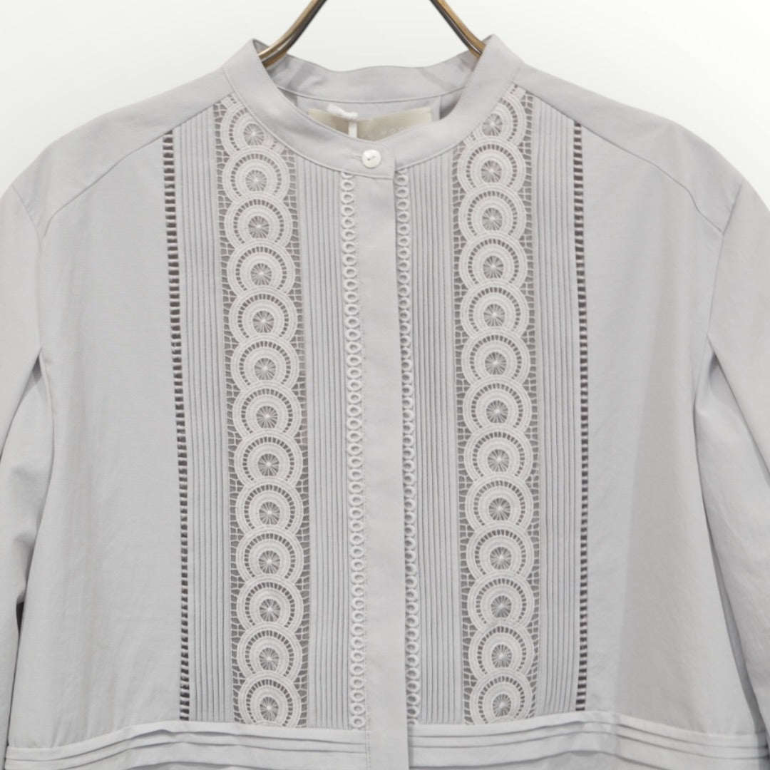 【MARILYN MOON】ピンタックレースフレアブラウス