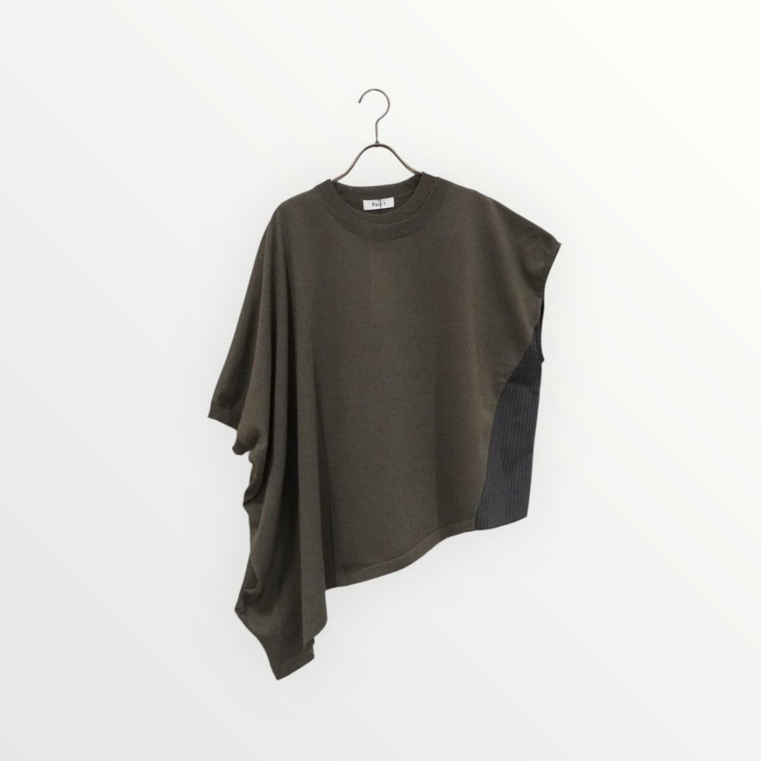 #13モハメド ファティマトゥ 早野夏選手着用【Parc.1】Stripe docking Asymmetry Knit_260213004843