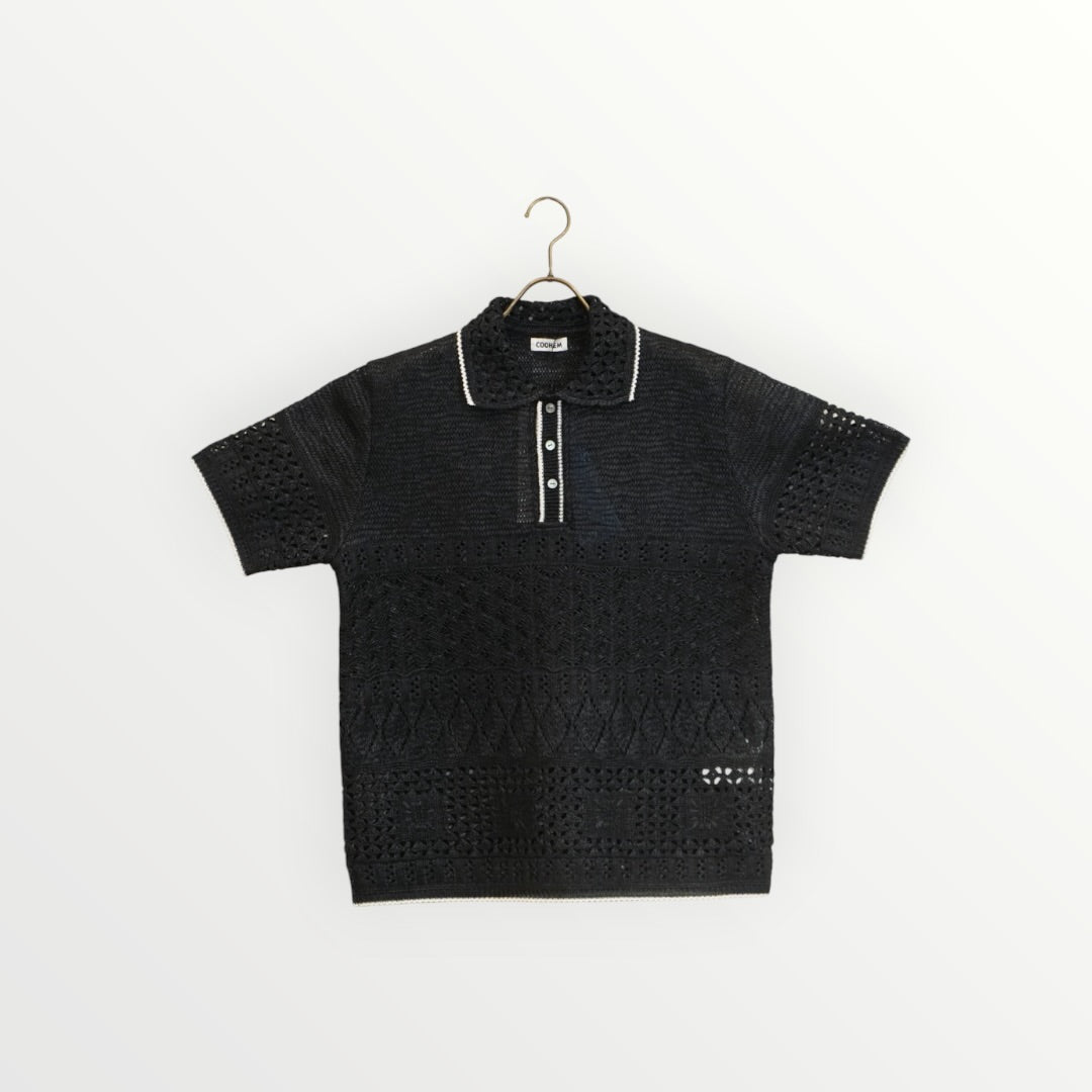 【COOHEM〈women's〉】SUKASHI EMBOSSED KNIT POLO_260328008300