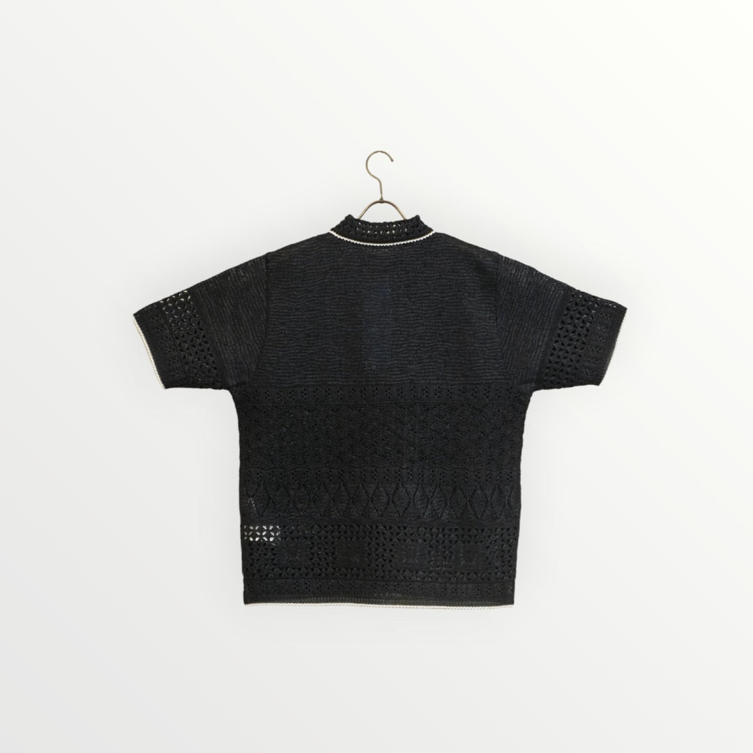【COOHEM〈men's〉】SUKASHI EMBOSSED  KNIT POLO_260328008307