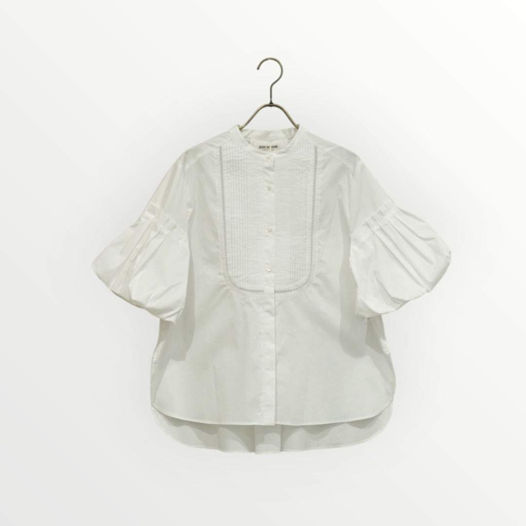 【SOI-MeME】バルーンスリーブピンタックエンブロイダリーシャツ_260401008682
