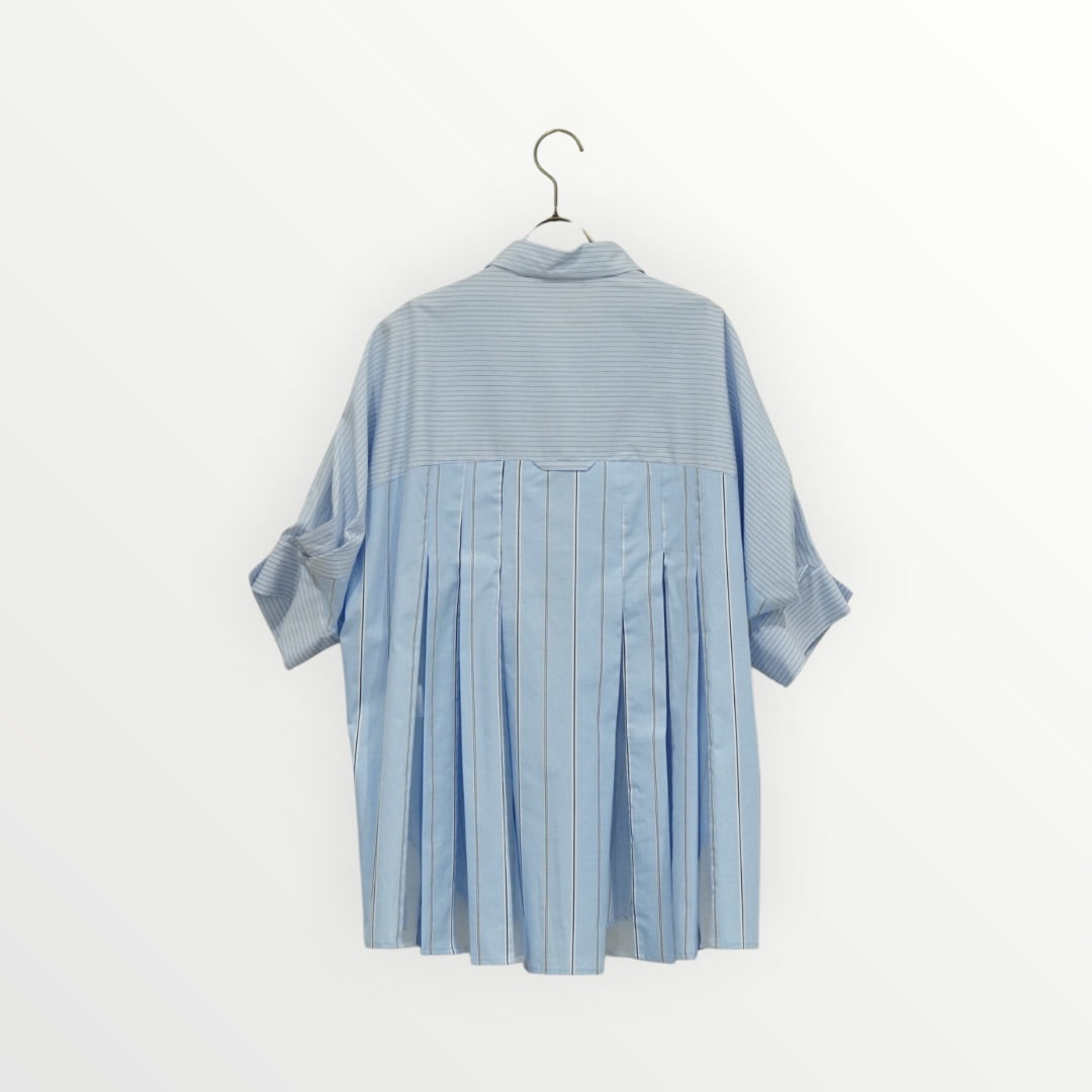 【Lallia Mù】シアータックストライプシャツ_260417009895