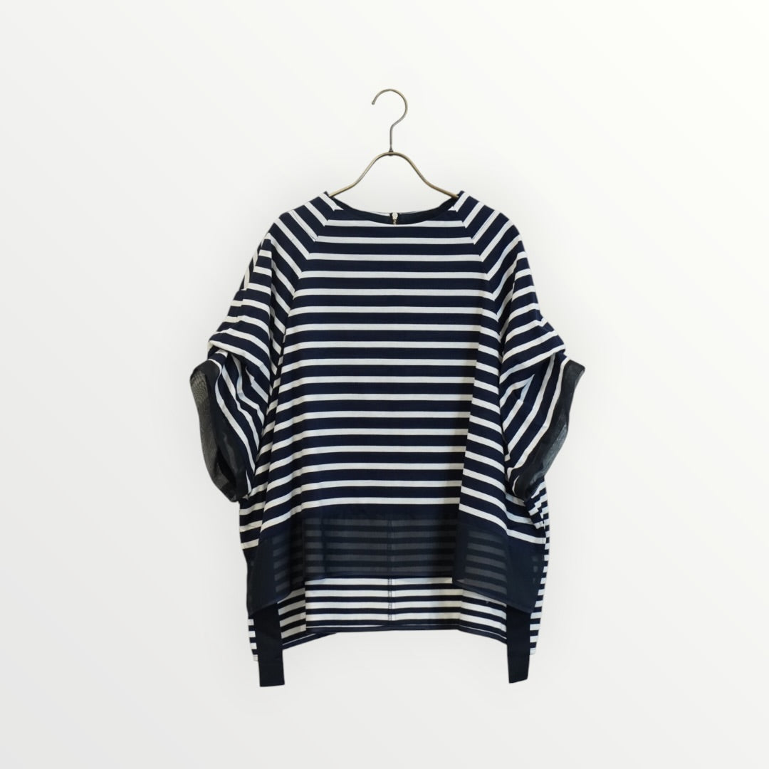 【Lallia Mù】ボーダーフレアプルオーバー_260514001969