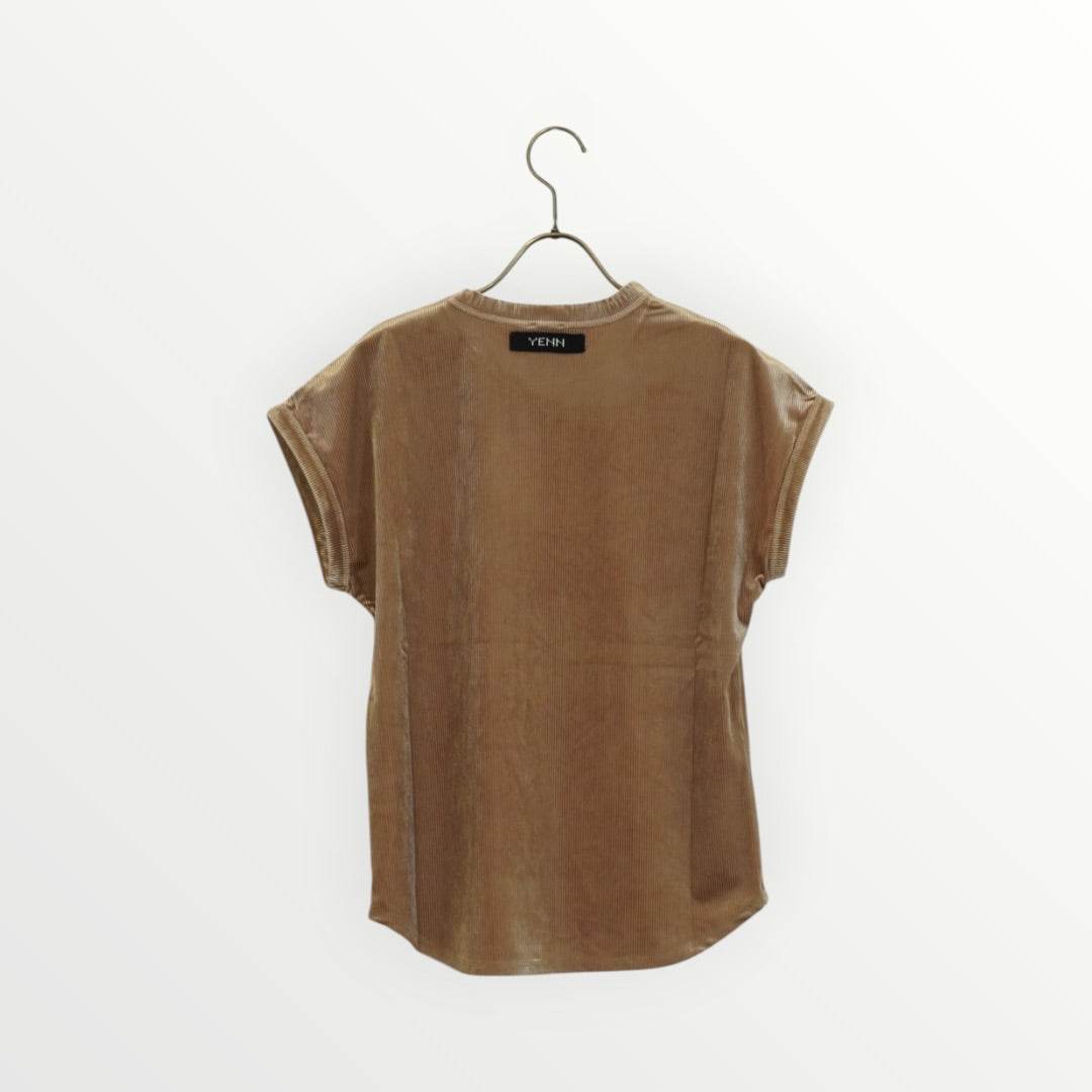 【YENN】VELVET SHORT SLV TEE_260613003196
