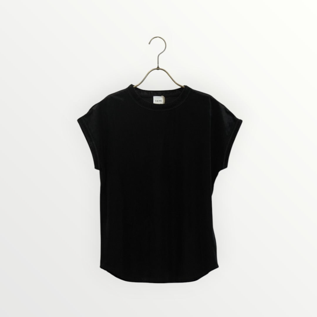 【YENN】VELVET SHORT SLV TEE_260613003196