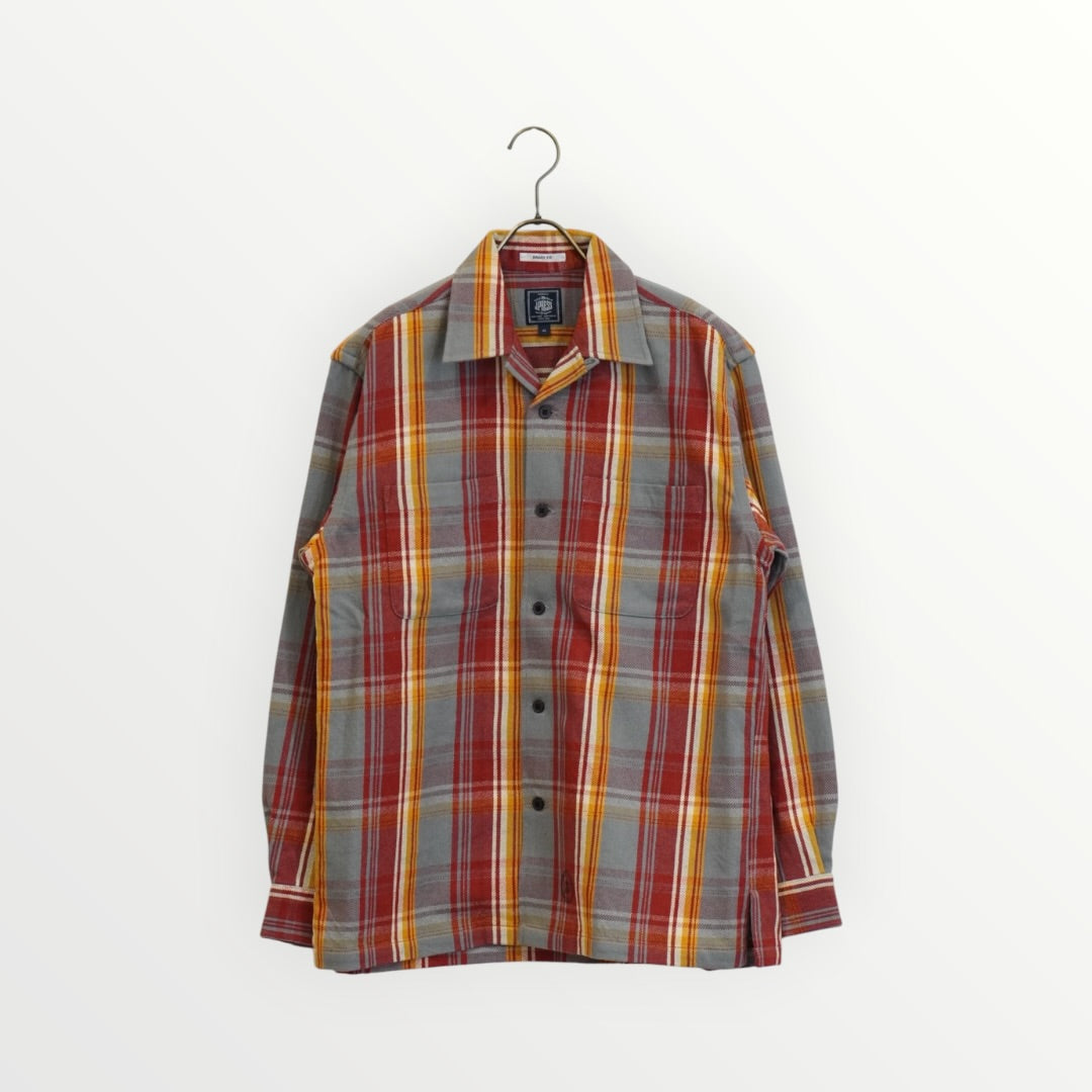 【J.PRESS MEN〈unisex〉】Indian Cotton Twill Open Collar Shirt / Baggy-Fit_260806005427