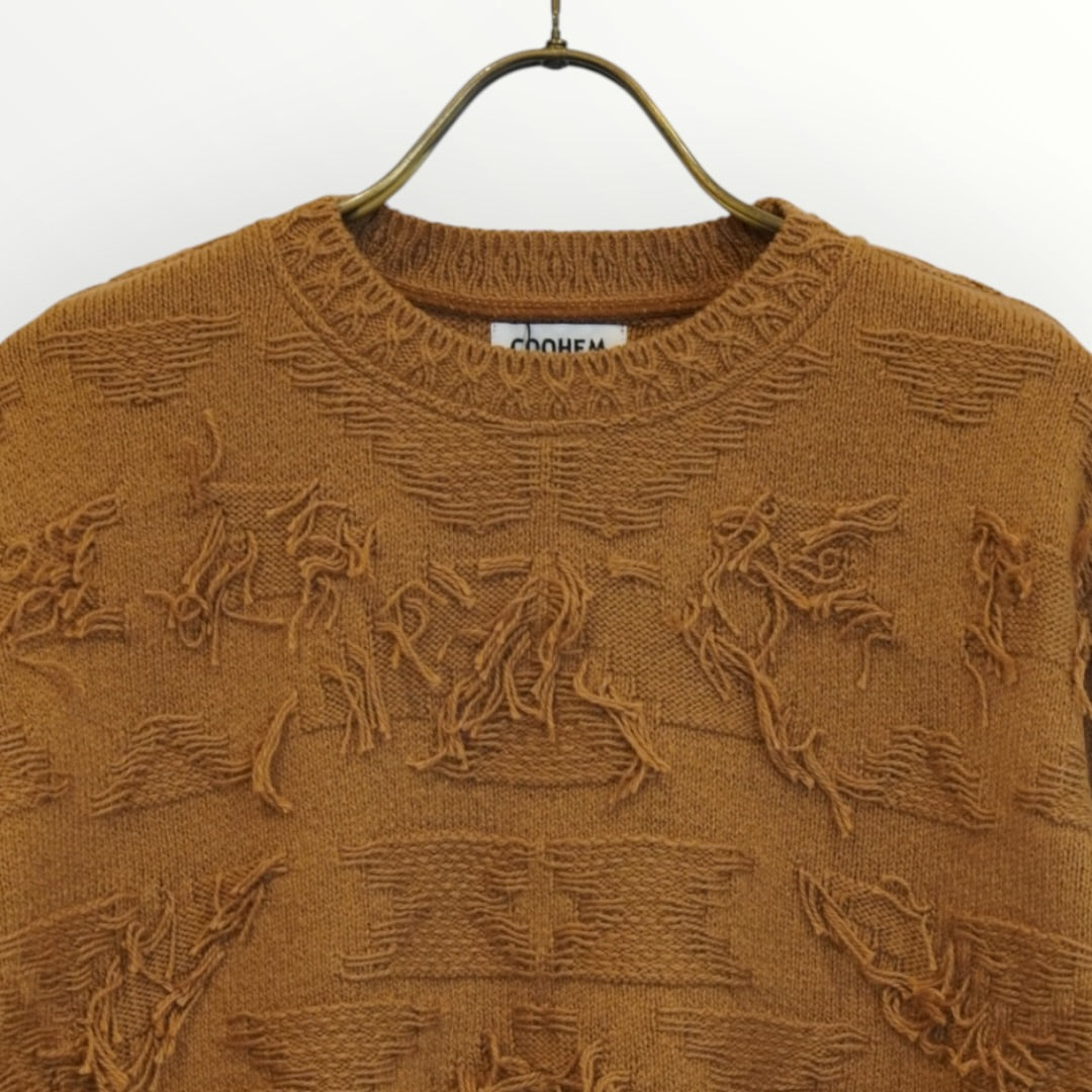 【COOHEM】ORGANIC BROWN COTTON WESTERN KNIT PULLOVER