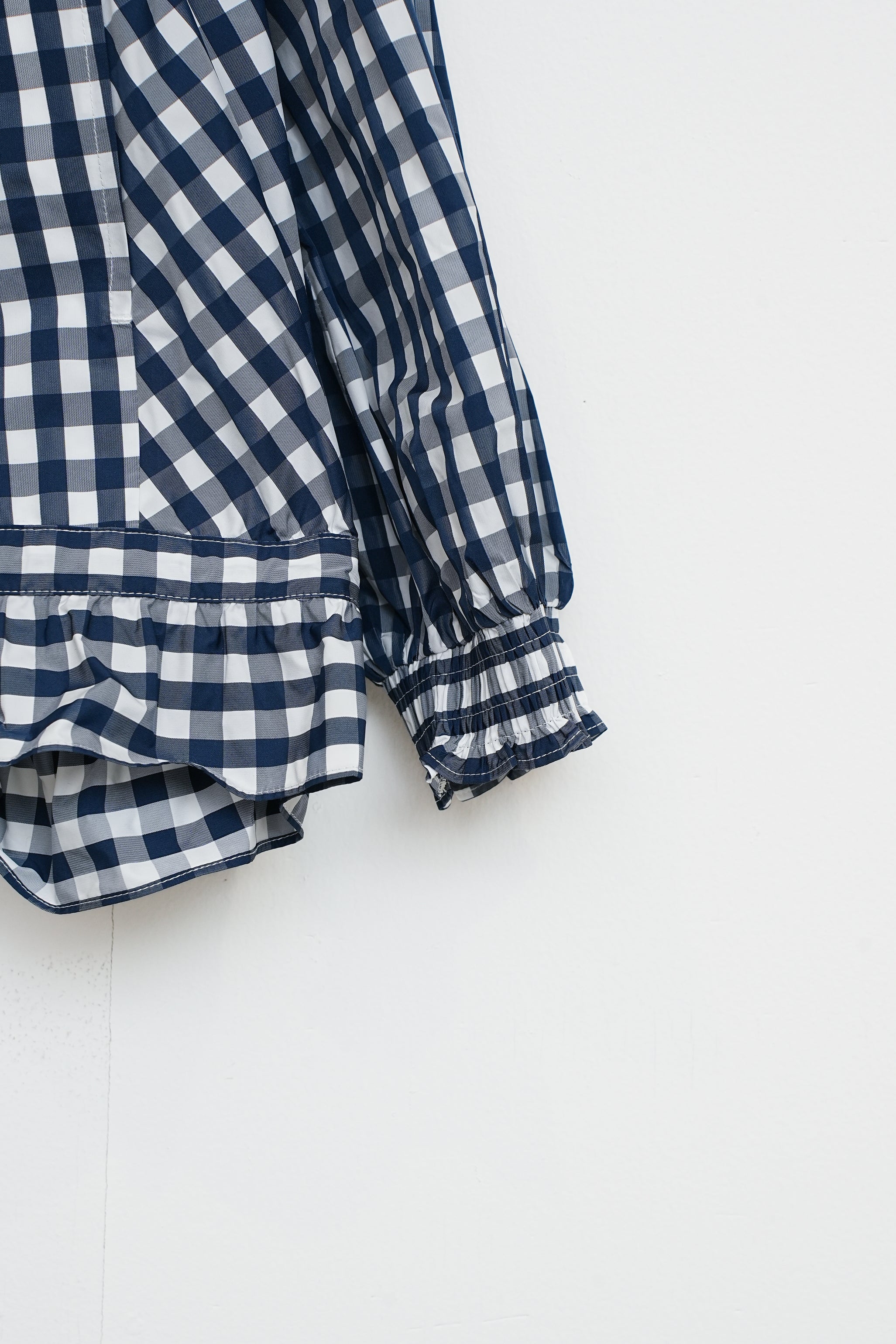 【SOI-MeME】ギンガムチェックプリーツフリルブルゾン