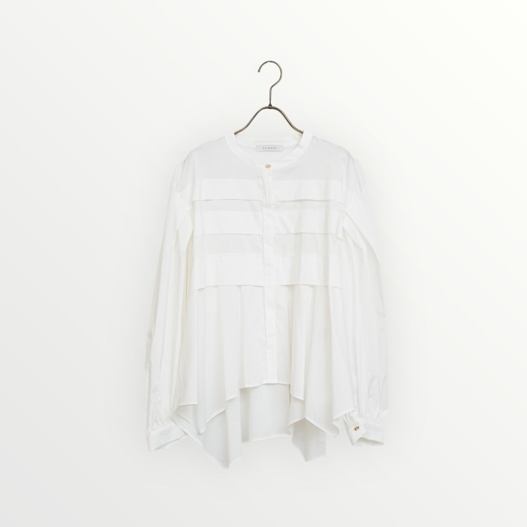 【CHIGNON】ピンタックフレア長袖ブラウス_251213002201