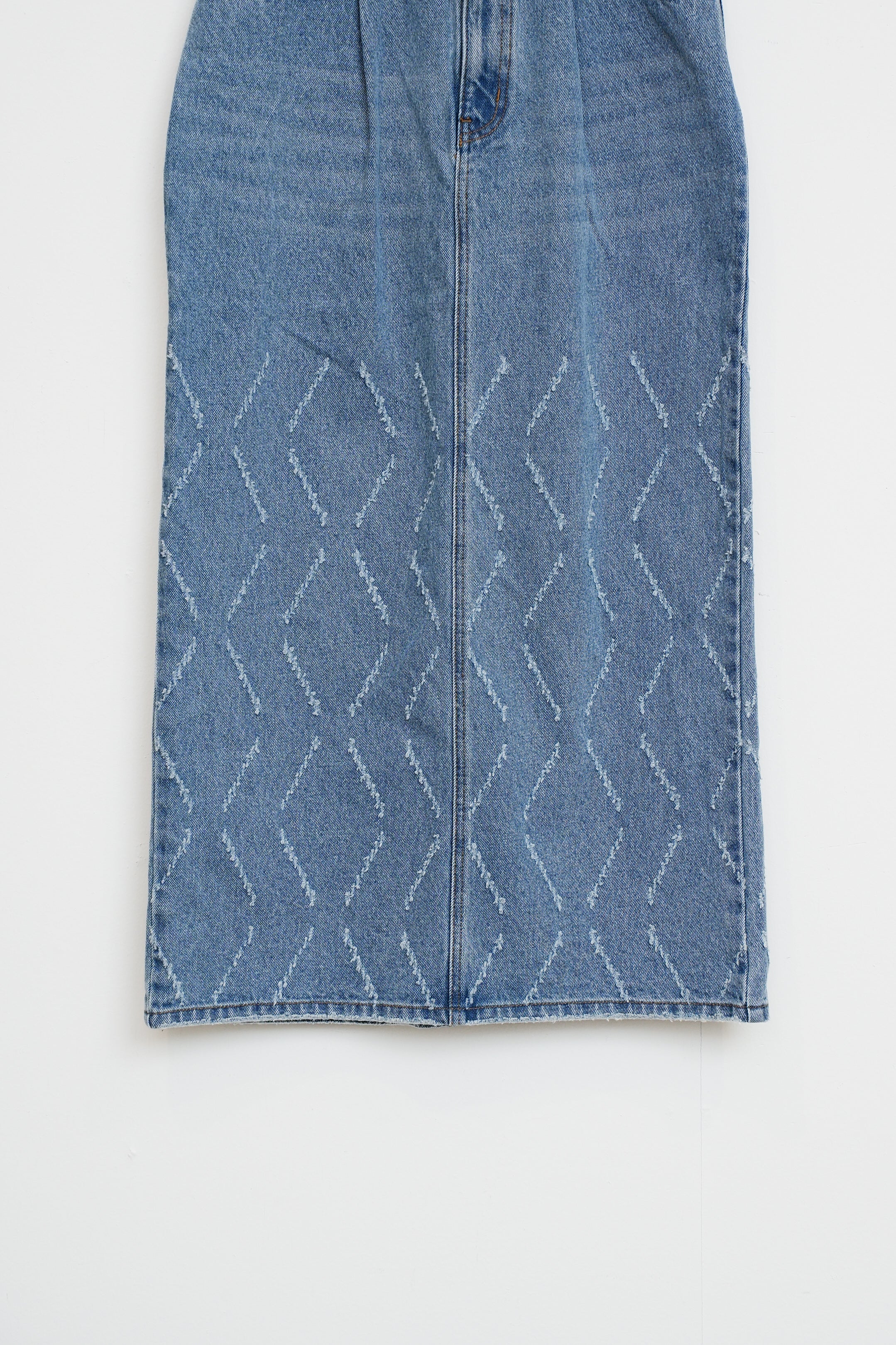 【YENN】LASER CUT DENIM SK_260203004019